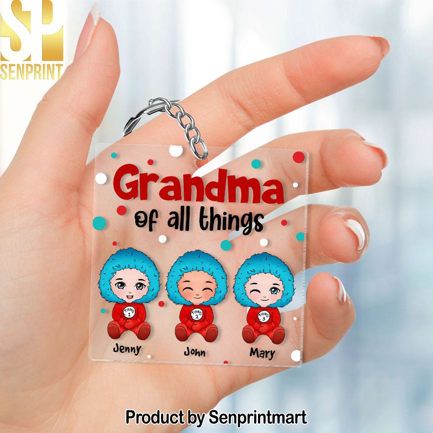 Grandma Of All Things Personalized Keychain, Gift For Family