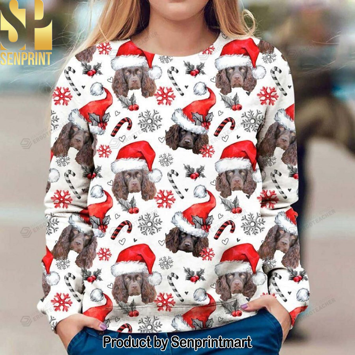 Boykin Spaniel For Christmas Gifts Christmas Ugly Wool Knitted Sweater