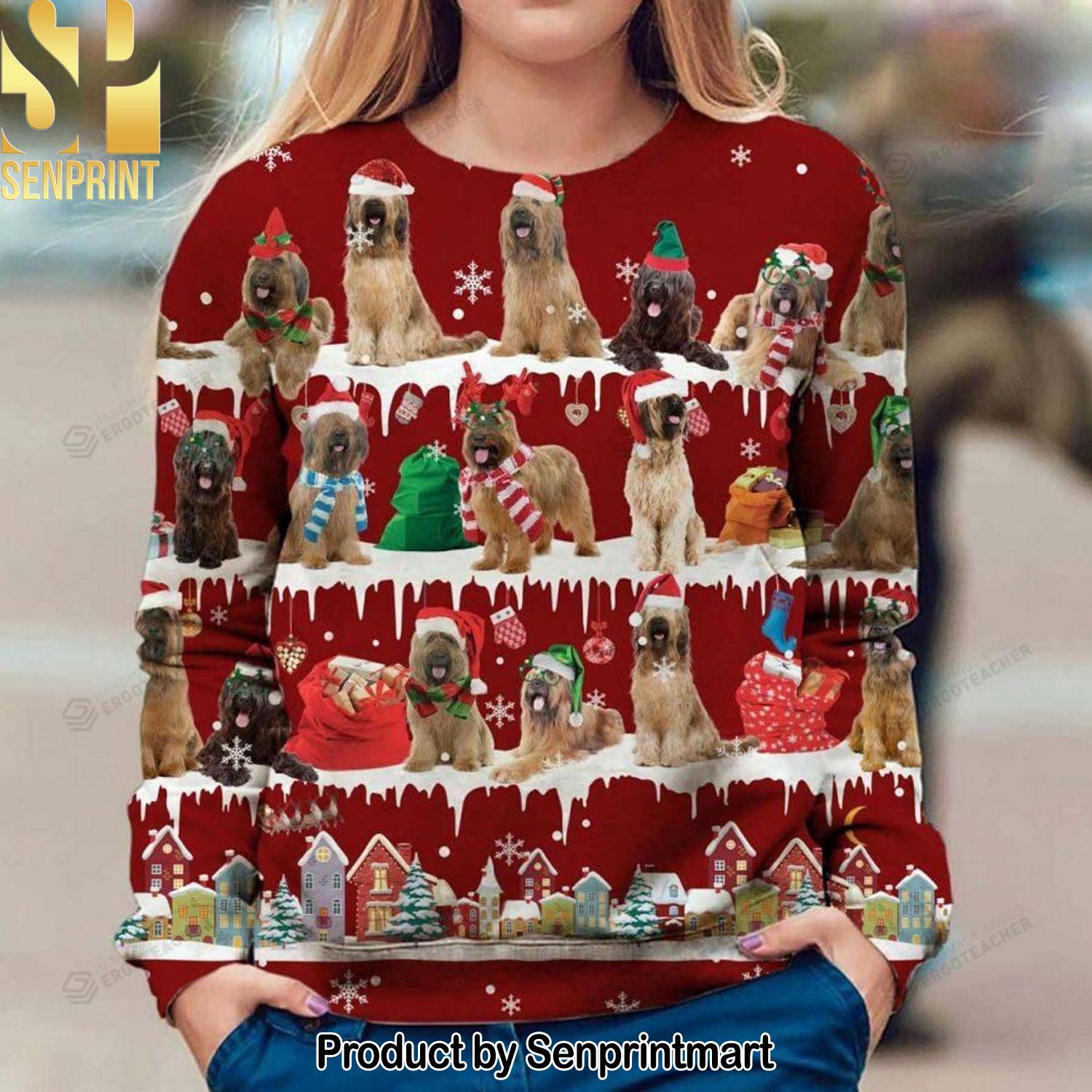 Briard Dog Ugly Christmas Sweater