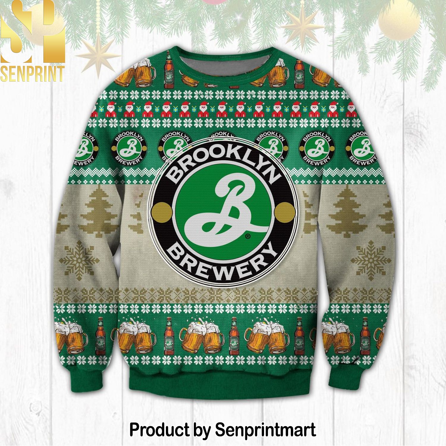 Brooklyn Brewery Ugly Christmas Holiday Sweater