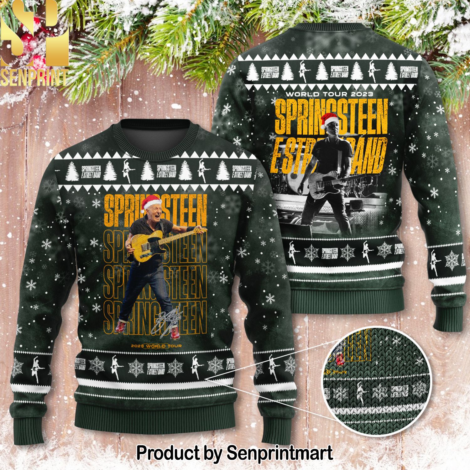 Bruce Springsteen 3D Printed Ugly Christmas Sweater