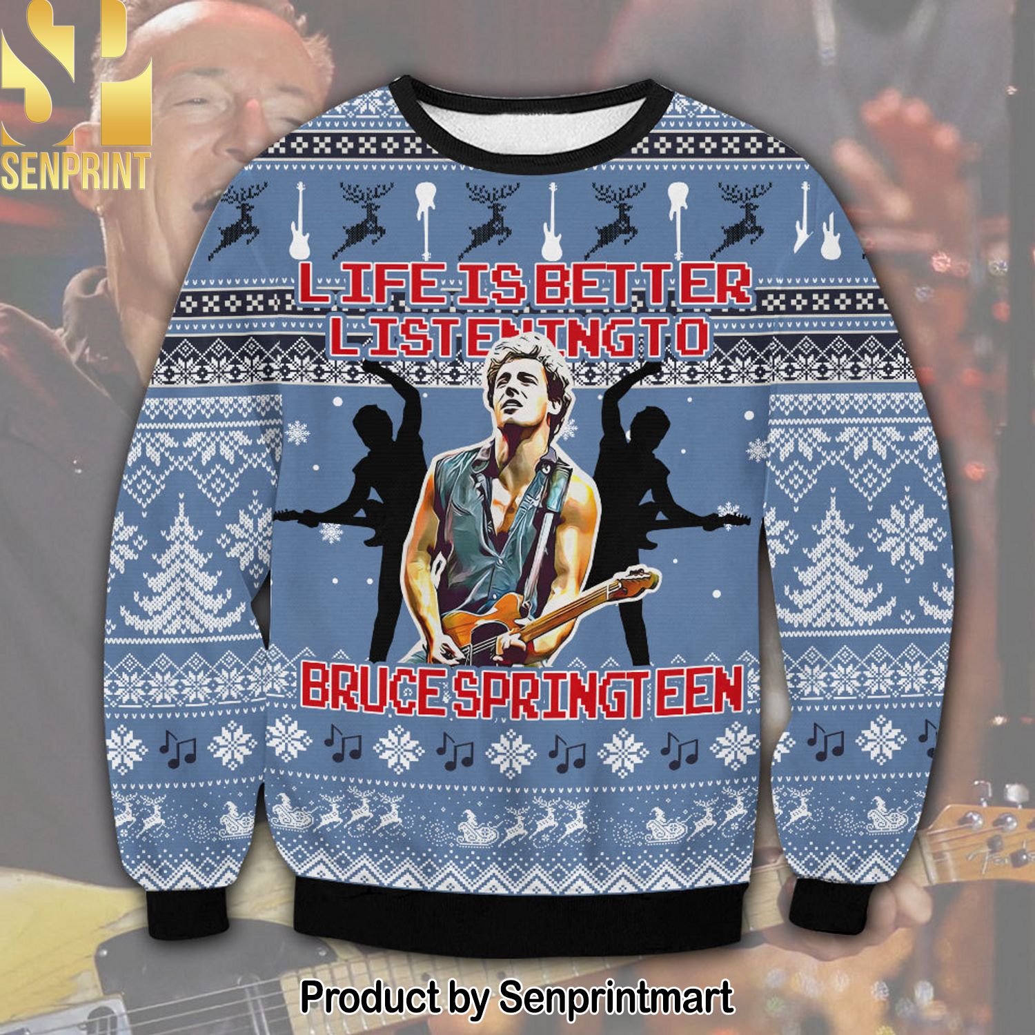 Bruce Springsteen For Christmas Gifts Knitting Pattern Sweater