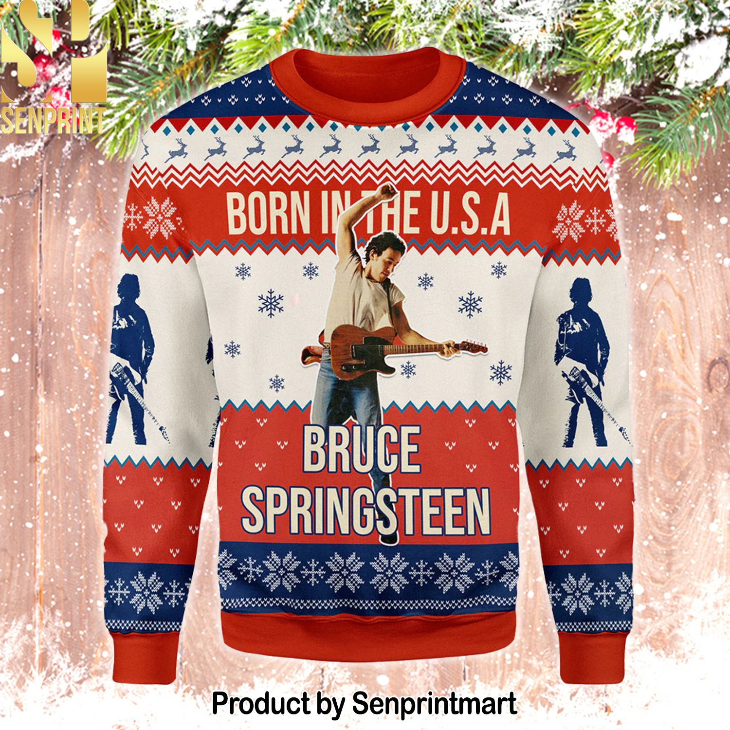 Bruce Springsteen Knitting Pattern Ugly Christmas Sweater