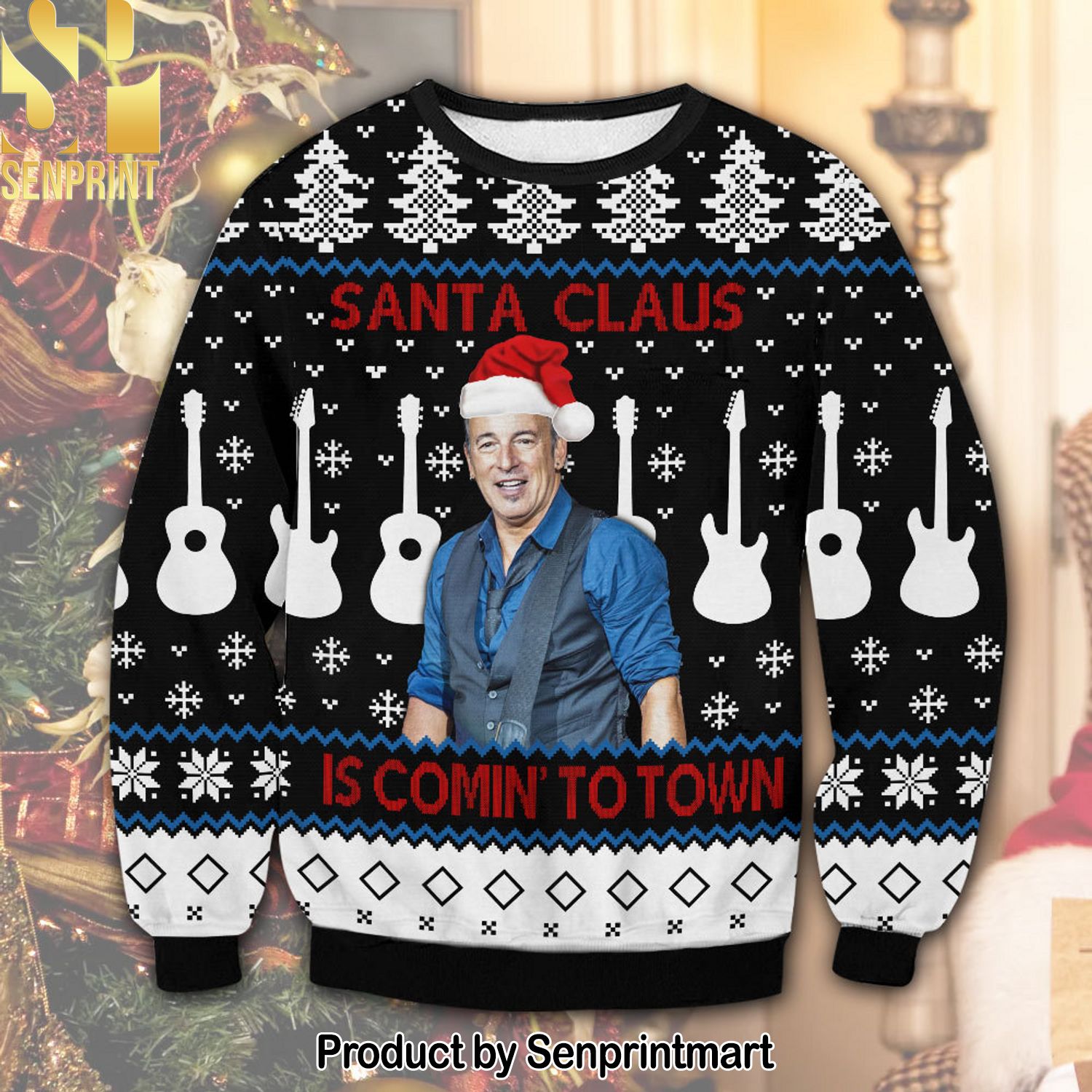 Bruce Springteen For Christmas Gifts 3D Printed Ugly Christmas Sweater