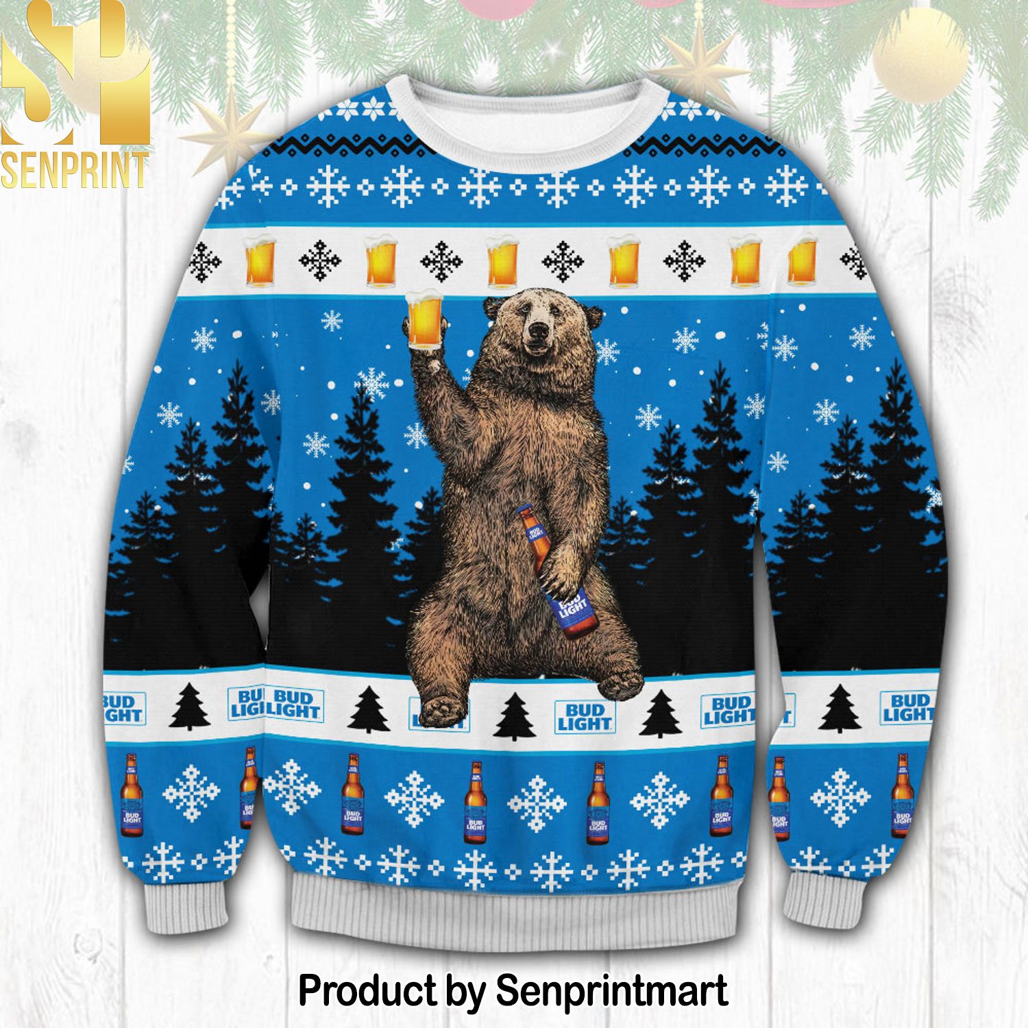 Bud Light Bear For Christmas Gifts Ugly Christmas Sweater