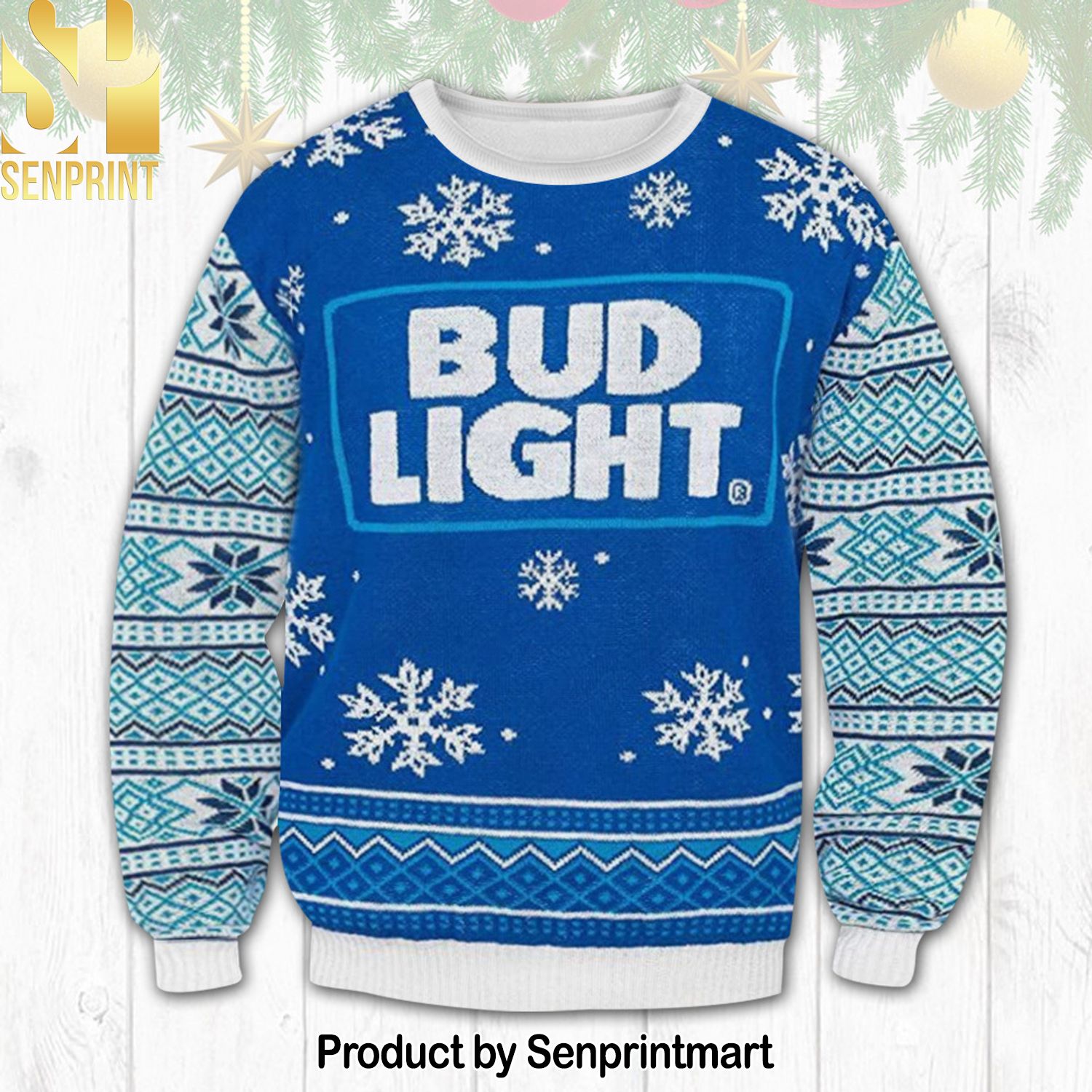 Bud Light Christmas Ugly Wool Knitted Sweater