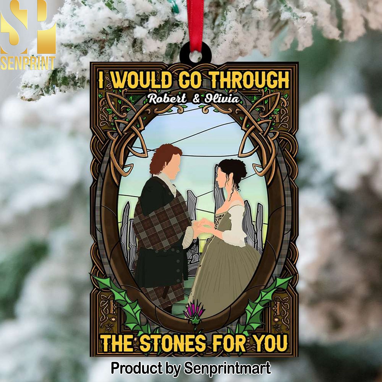 I Would Go Through For You, Couple Gift, Personalized Acrylic Ornament, Book Lover Couple Ornament, Christmas Gift