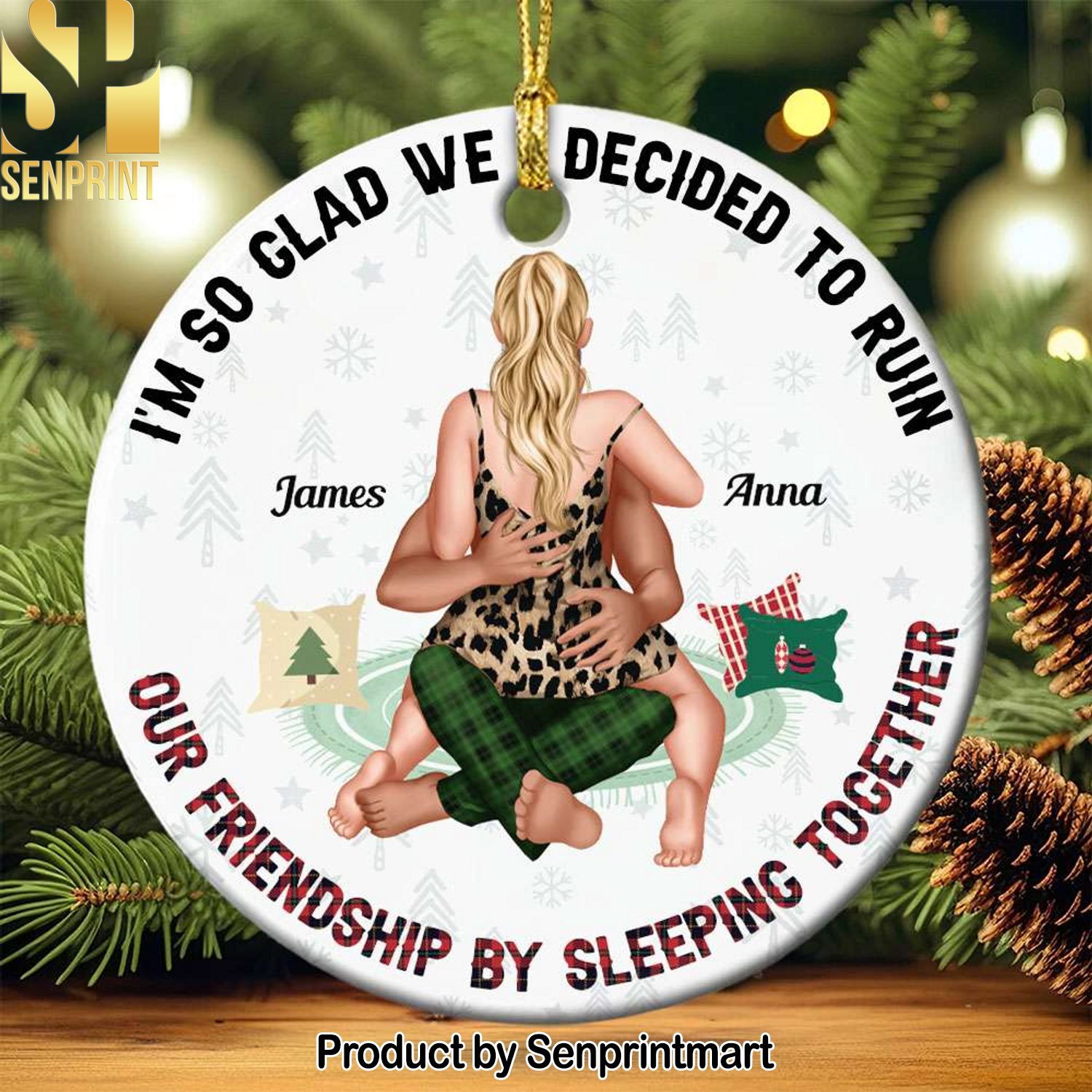 I’m So Glad We Decided To Ruin Our Friendship, Couple Gift, Personalized Ceramic Ornament, Funny Couple Ornament, Christmas Gift