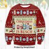 Busch Beer For Christmas Gifts Christmas Ugly Wool Knitted Sweater