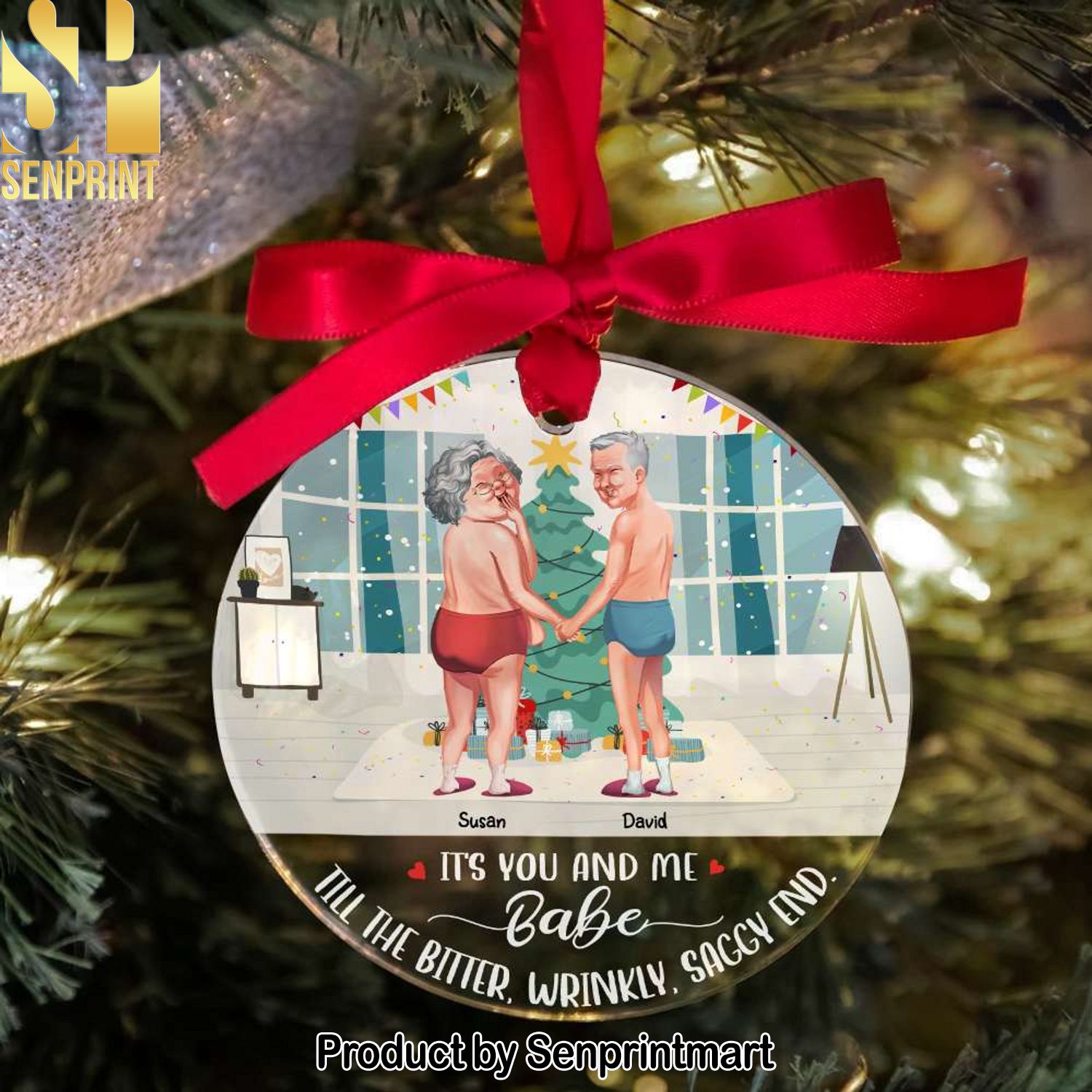It’s You And Me, Babe, Couple Gift, Personalized Acrylic Ornament, Funny Old Couple Ornament, Christmas Gift