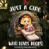 Just A Girl In Love, Personalized Ornament, Christmas Gifts For Girl Book Lover