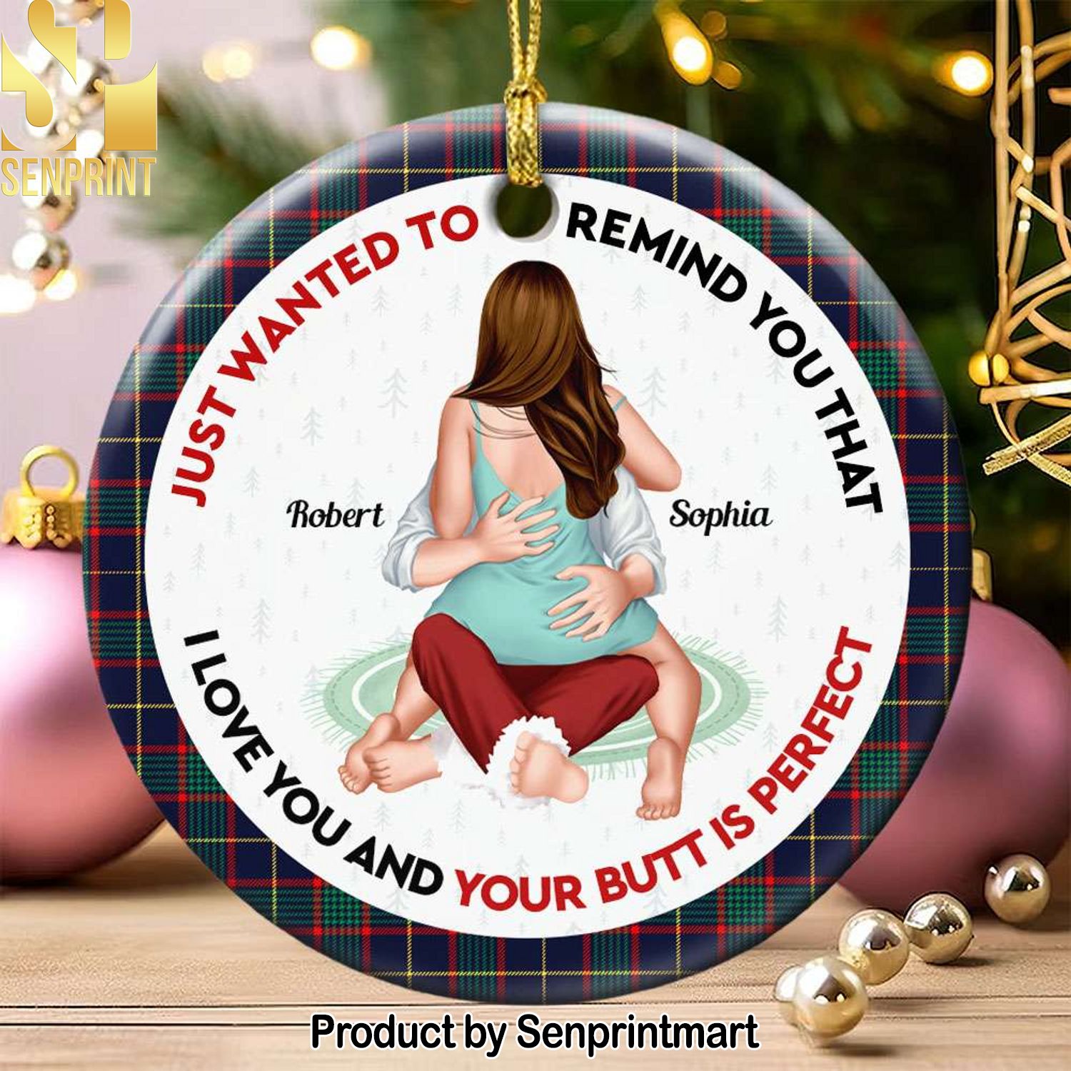 Just Want To Remind You, Couple Gift, Personalized Ceramic Ornament, Funny Couple Ornament, Christmas Gift