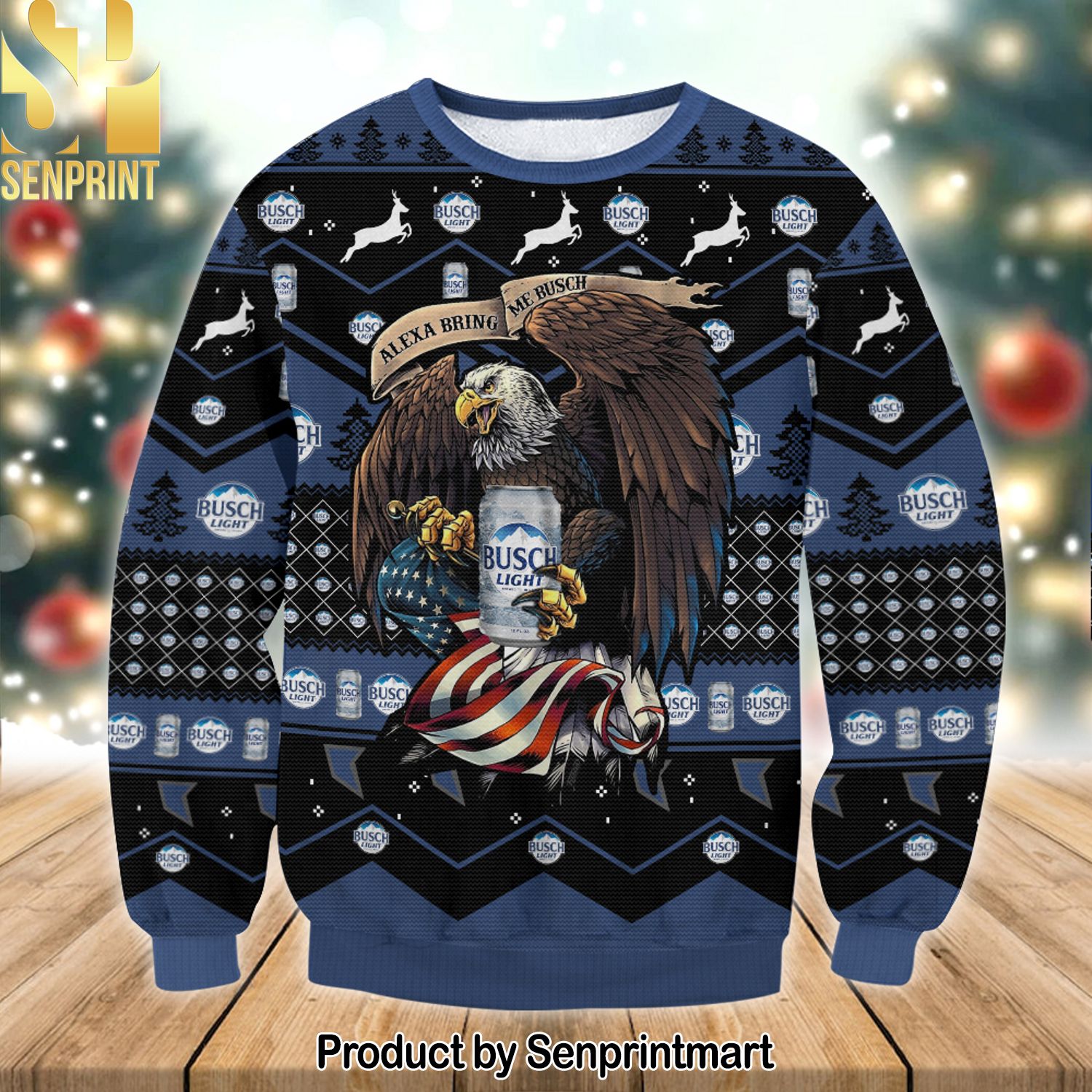 Busch Light Eagle Knitting Pattern Ugly Christmas Sweater