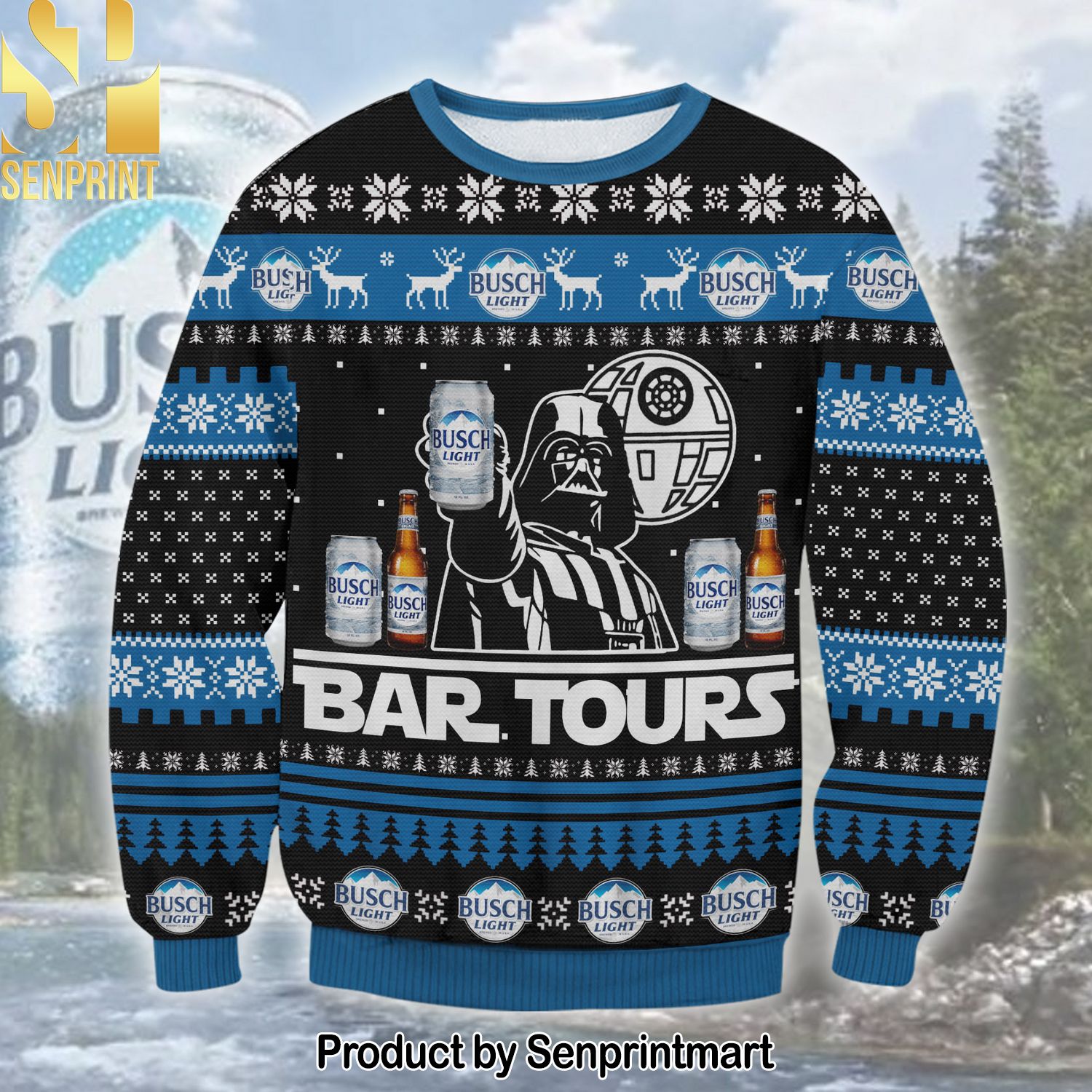 Busch Light Star Wars For Christmas Gifts 3D Printed Ugly Christmas Sweater