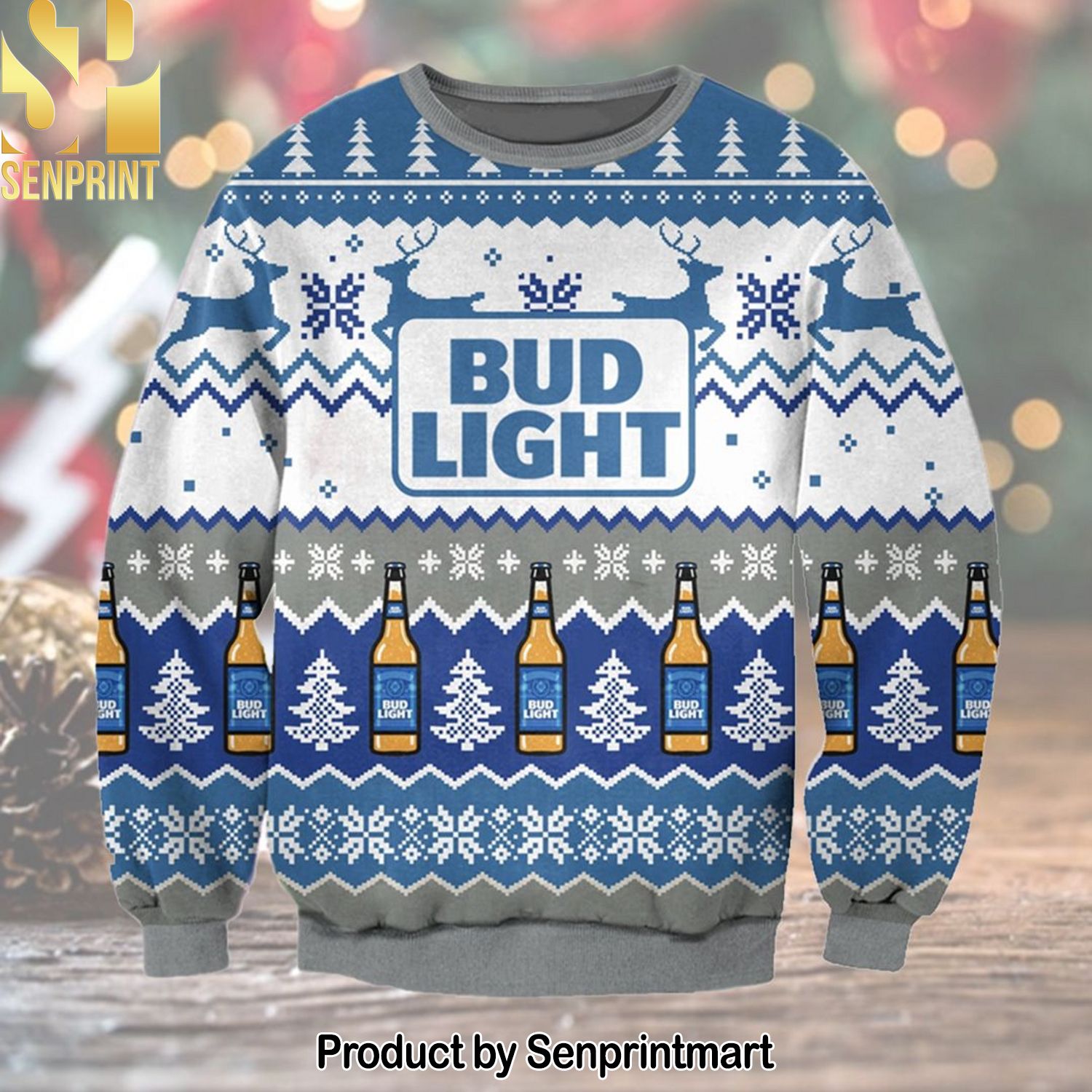 Busch Light Ugly Xmas Wool Knitted Sweater
