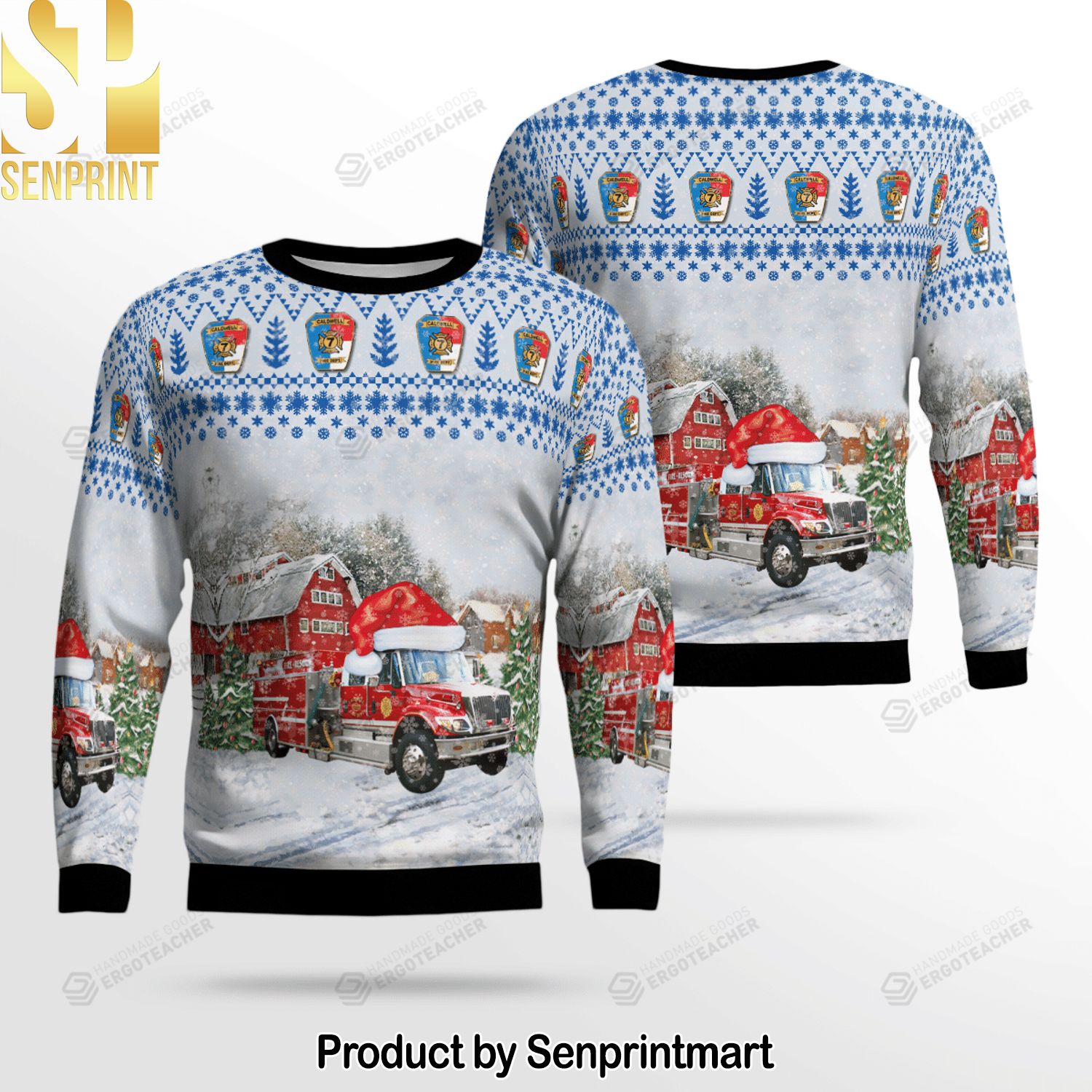 Caldwell County North Carolina Caldwell Fire Department Knitting Pattern Ugly Christmas Holiday Sweater
