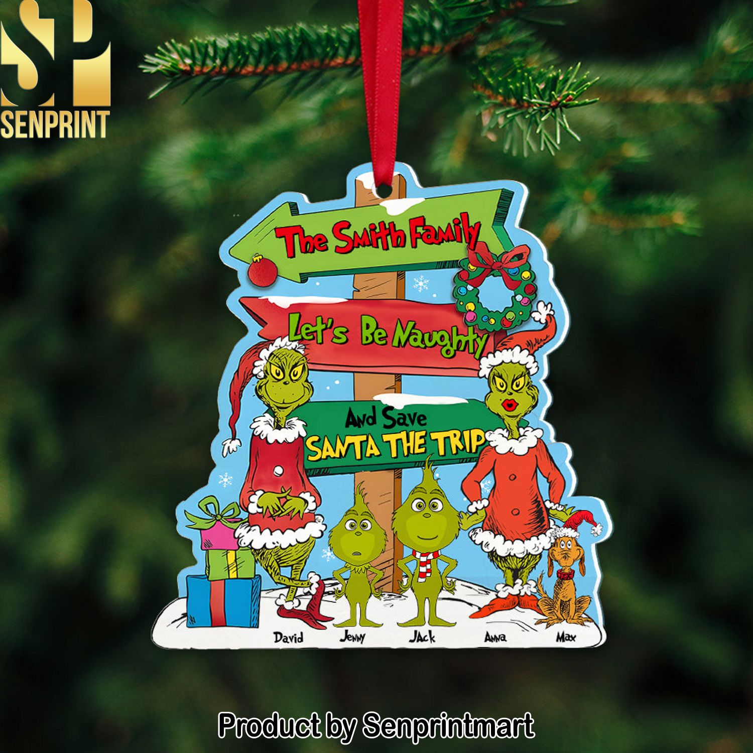 Let’s Be Naughty And Save Santa The Trip, Personalized Christmas Ornament