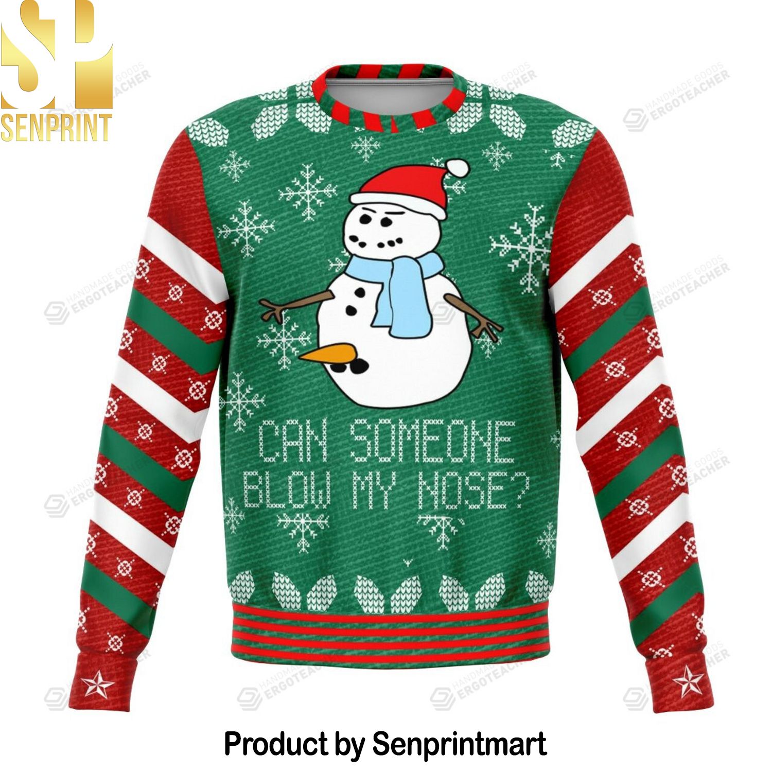 Can Someone Blow My Nose Dank Christmas Ugly Wool Knitted Sweater