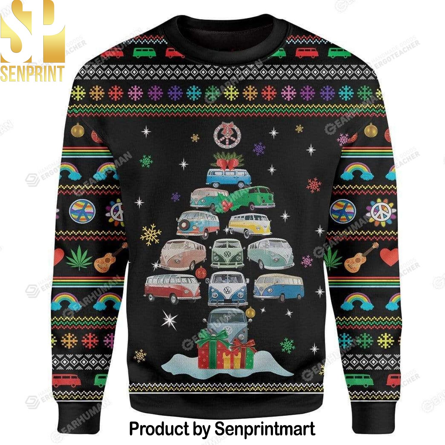 Car Ugly Xmas Wool Knitted Sweater