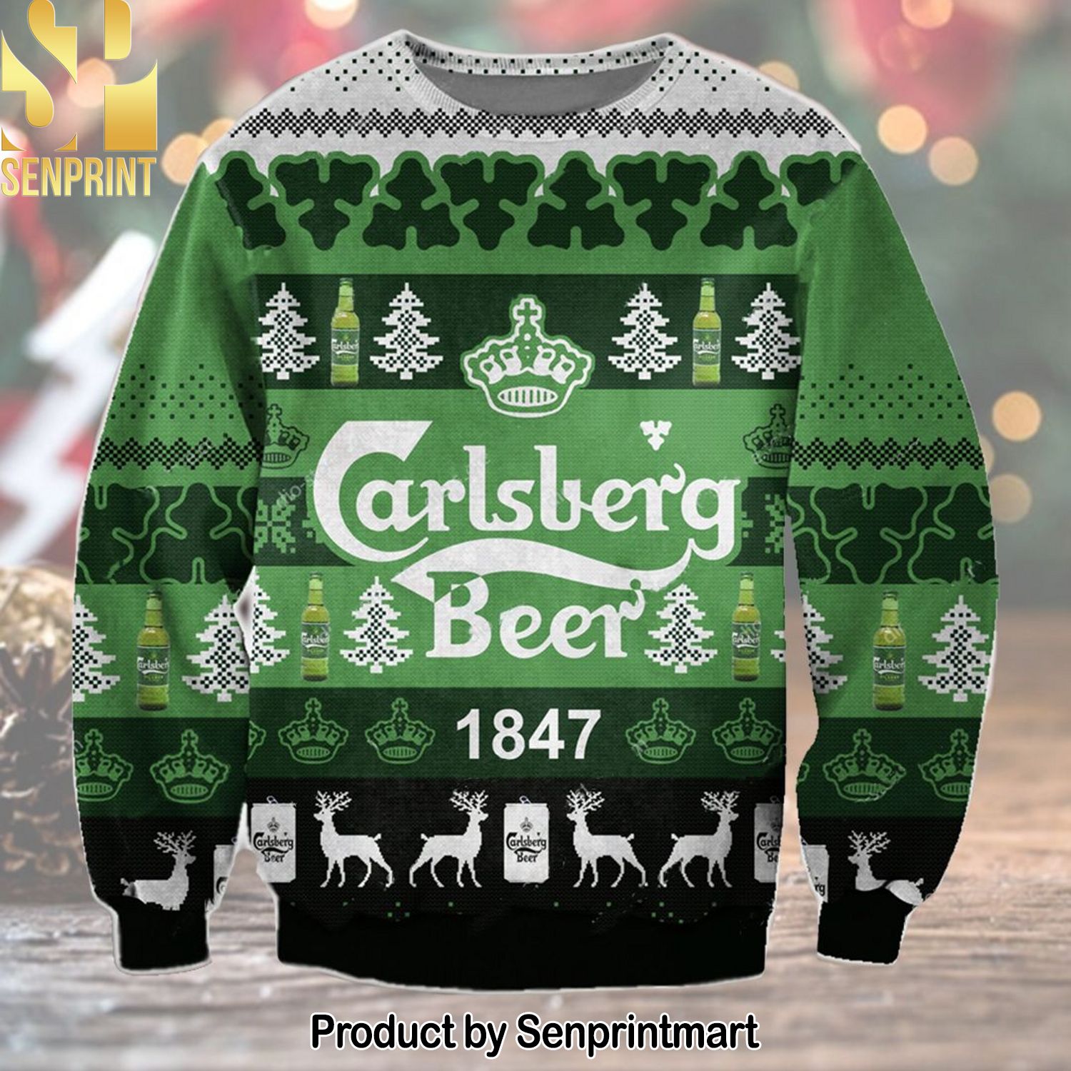 Carlsberg Beer Ugly Xmas Wool Knitted Sweater