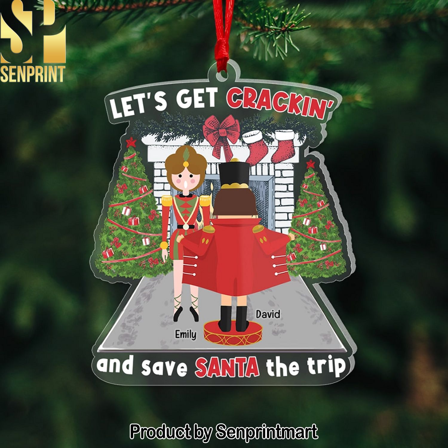Let’s Get Crackin And Save Santa The Trip Personalized Ornament Acrylic Custom Shape Ornament Gift For Him Gift For Her Christmas Gift Couple Ornament