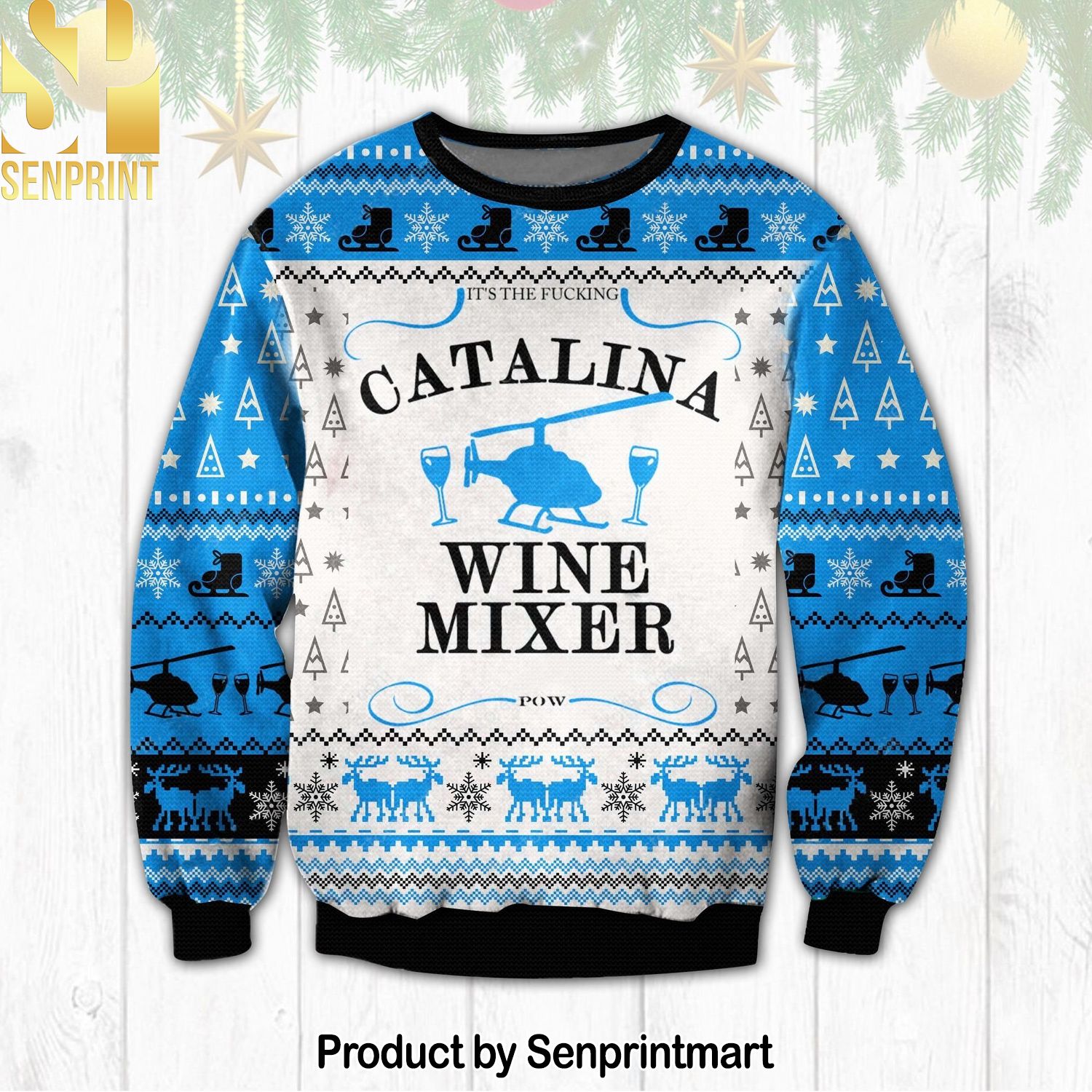 Catalina Wine Mixer Ugly Christmas Holiday Sweater