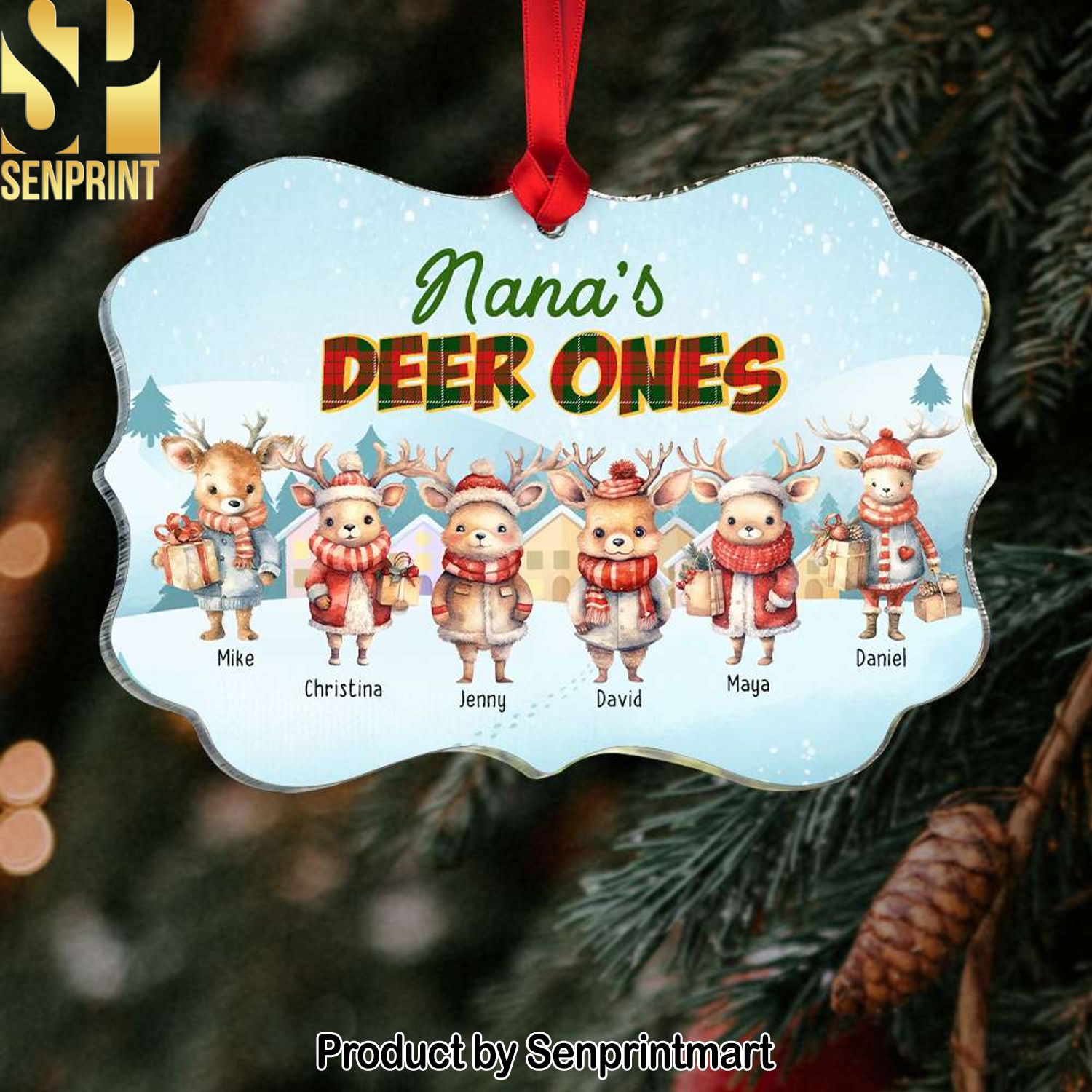 Nana’s Deer Ones, Gift For Family, Personalied Ornament, Deer Kids Ornament, Christmas Gift