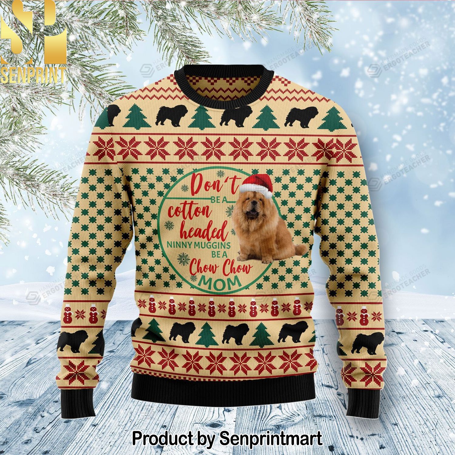 Chow Chow Mom For Christmas Gifts Ugly Christmas Sweater
