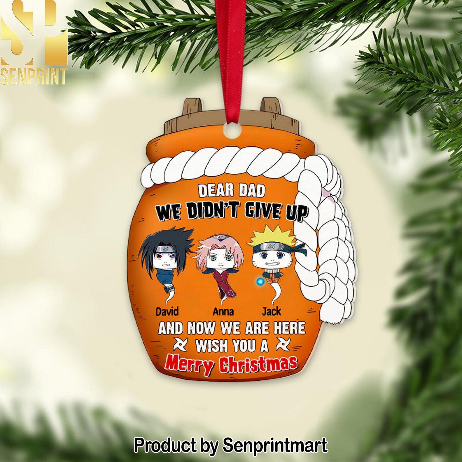 Now We Are Here Wish You A Merry Christmas, Personalized Acrylic Ornament, Christmas Gift For Dad, Funny Gifts