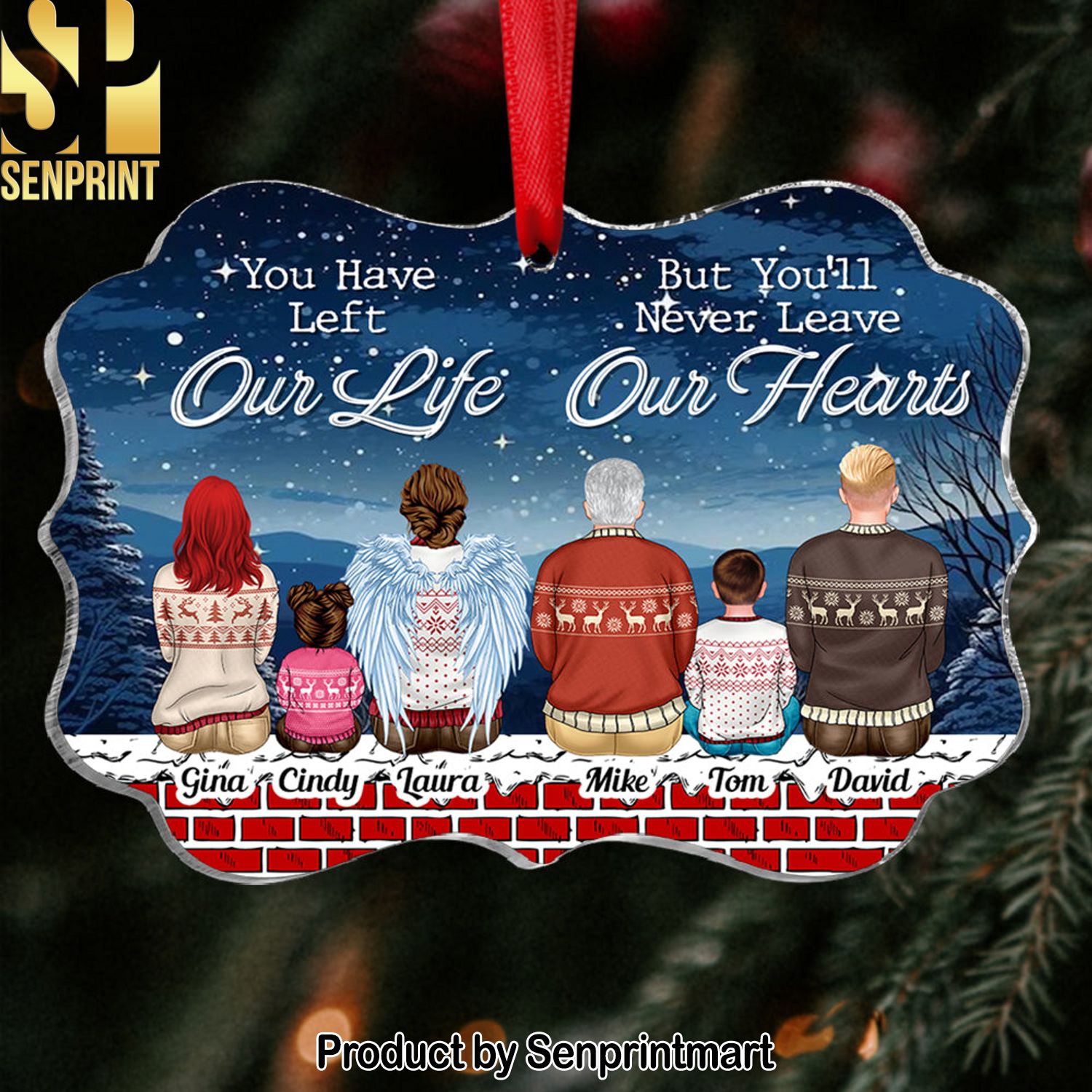 Our Life Our Hearts, Medallion Acrylic Ornament, Gifts For Family