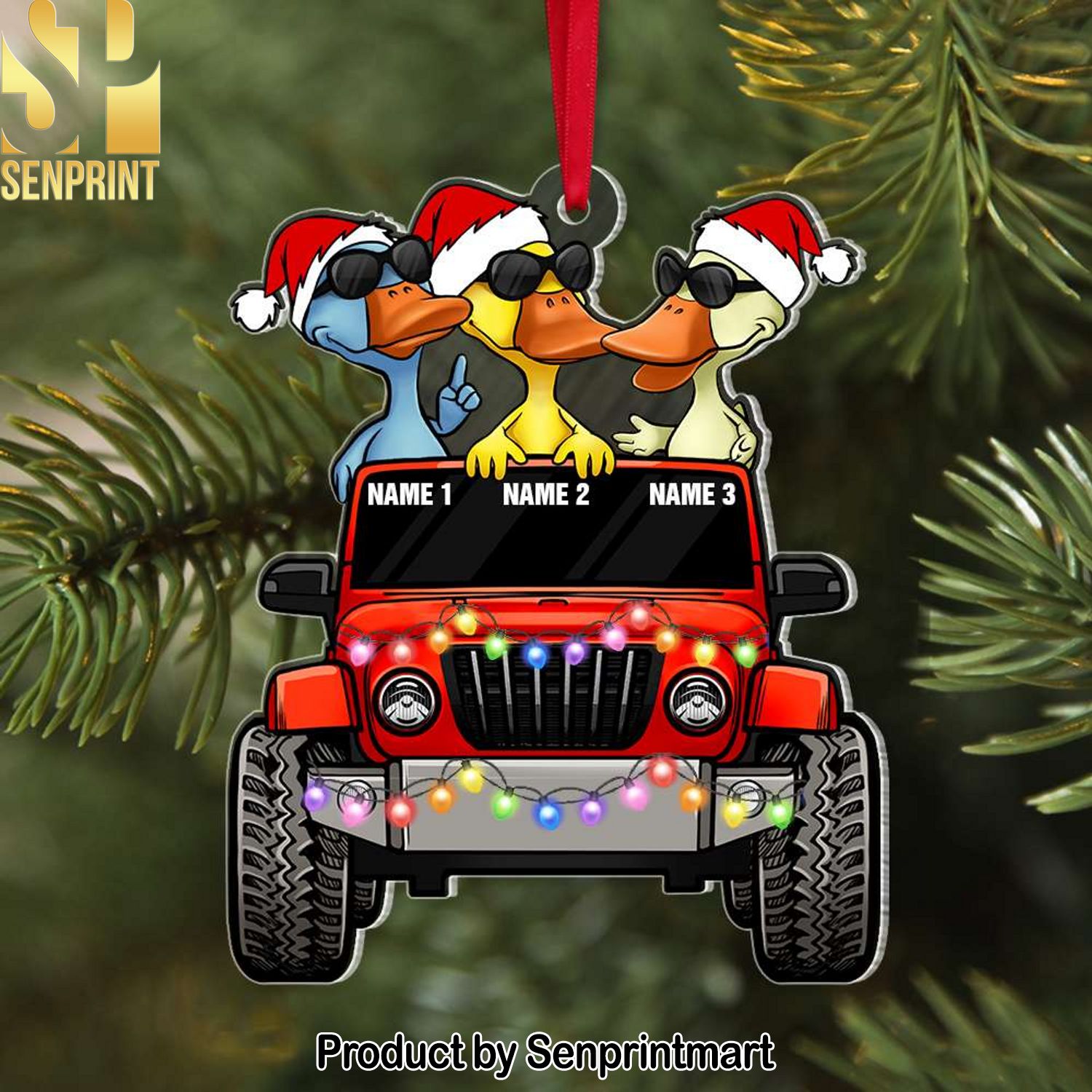 Personalized Car Acrylic Ornament Jolly Christmas Gift For Friends and Family