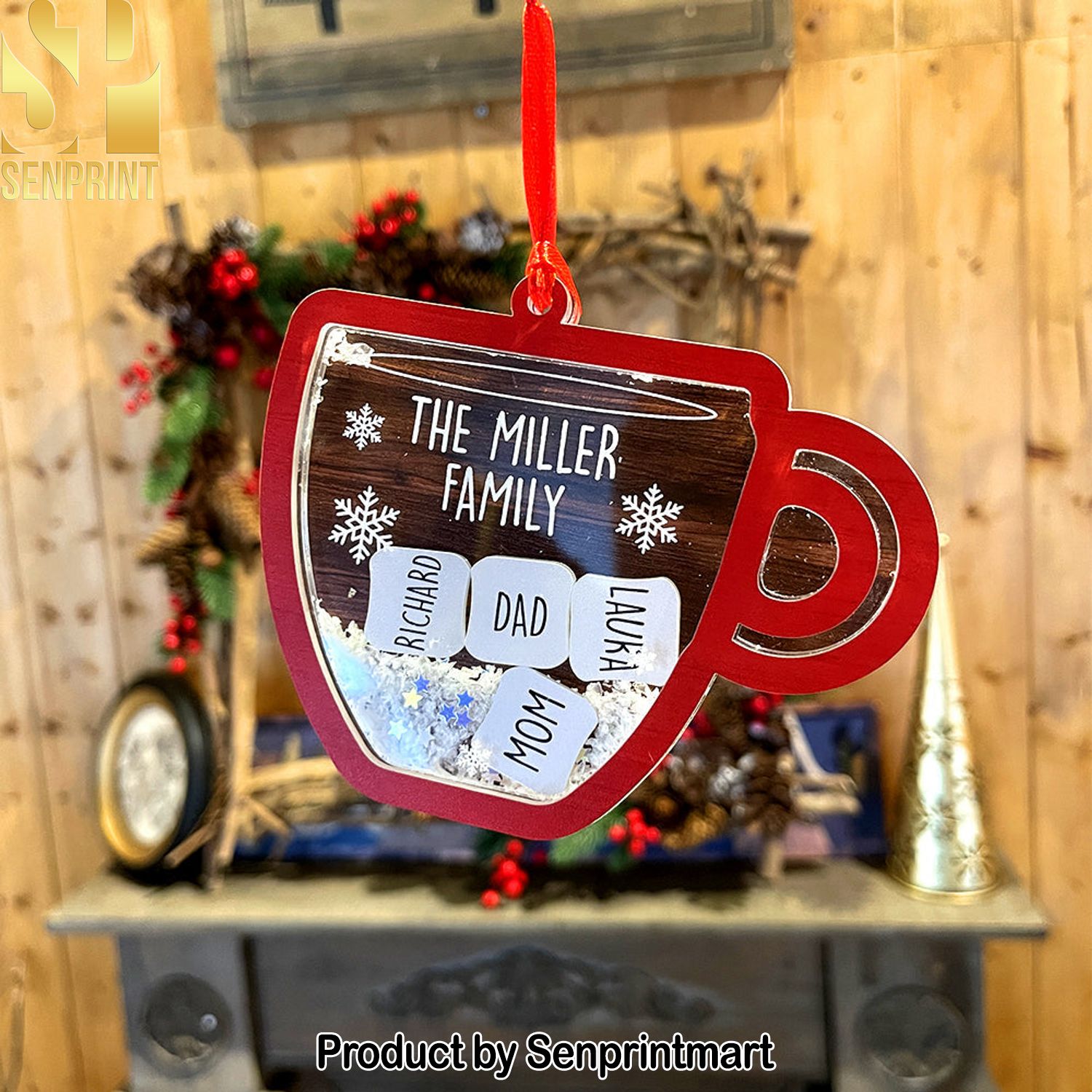 Personalized Christmas Shaker Ornament Gift For Family Christmas Gift