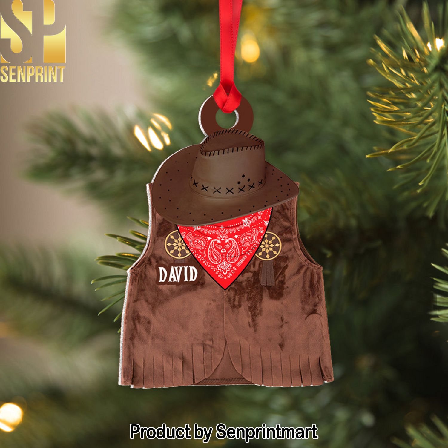 Personalized Cowboy Custom Shape Ornament Gift For Christmas