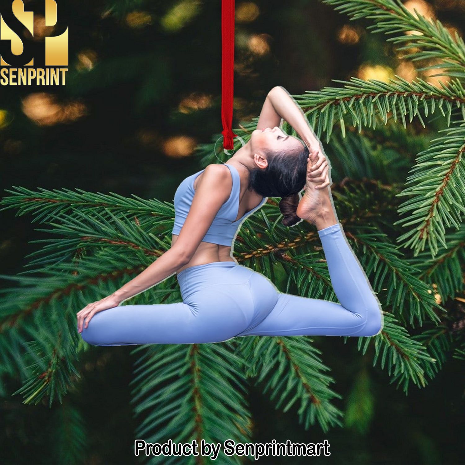 Personalized Custom Photo Ornament, Christmas Gifts For Yoga Lovers