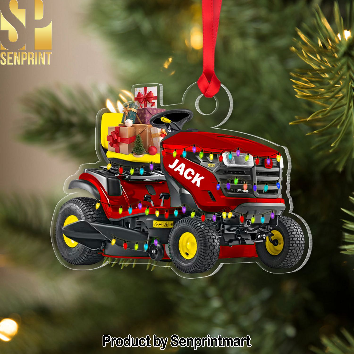 Personalized Lawn Mower Machine Ornament, Christmas Ornament, Gift For Christmas