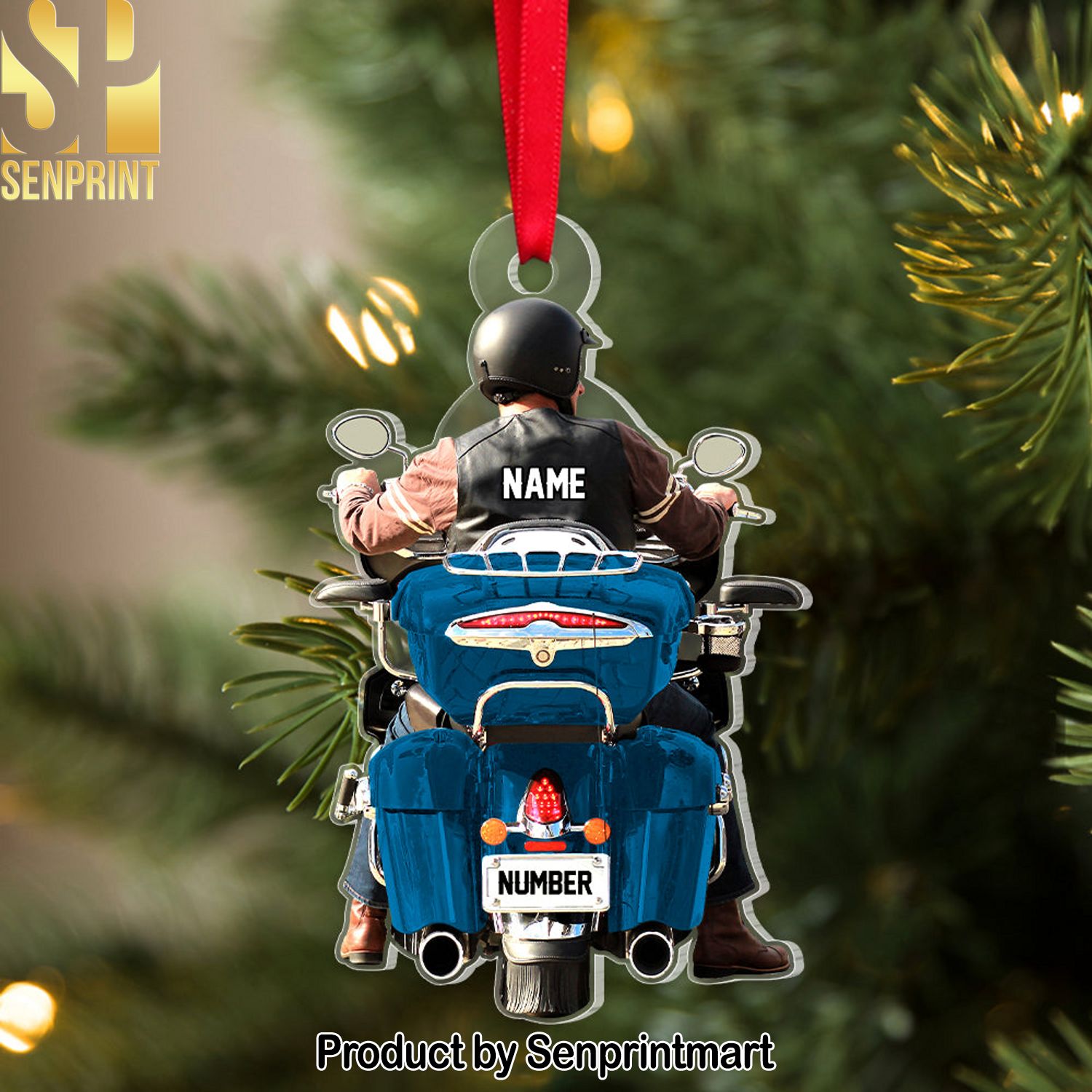 Personalized Motorcycle Acrylic Ornament, PW17 03NATN130923, Christmas Gift For Biker
