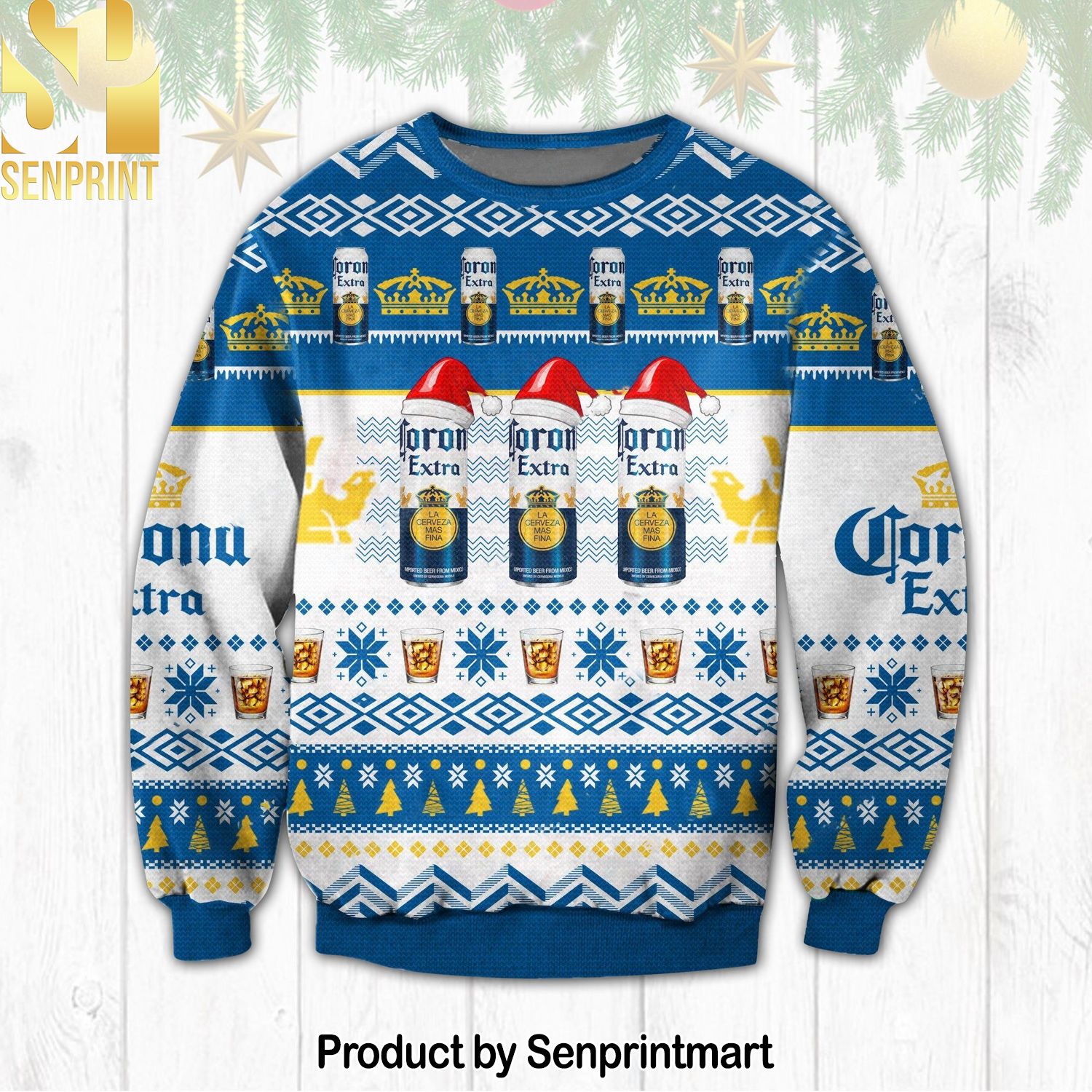 Corona 3D Printed Ugly Christmas Sweater
