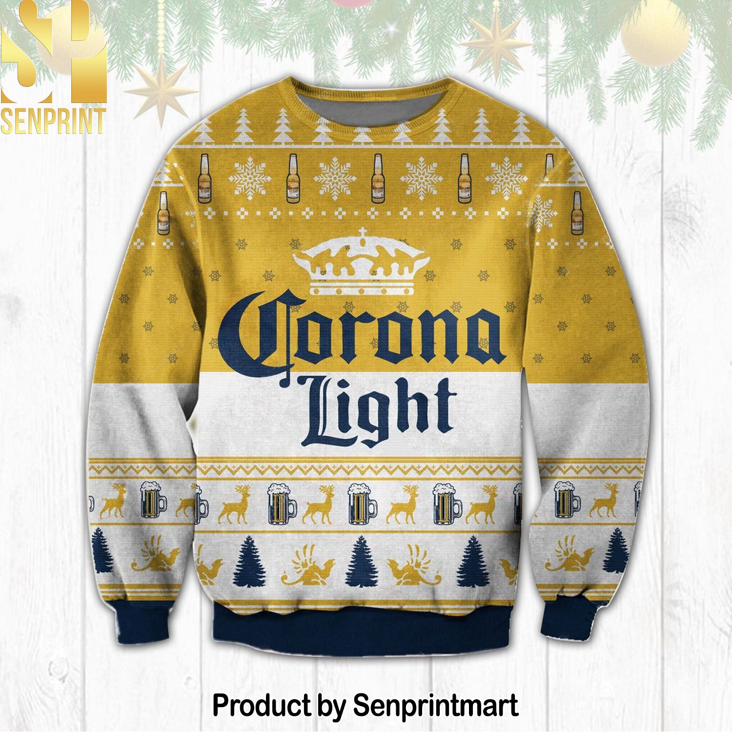 Corona Light Christmas Ugly Wool Knitted Sweater