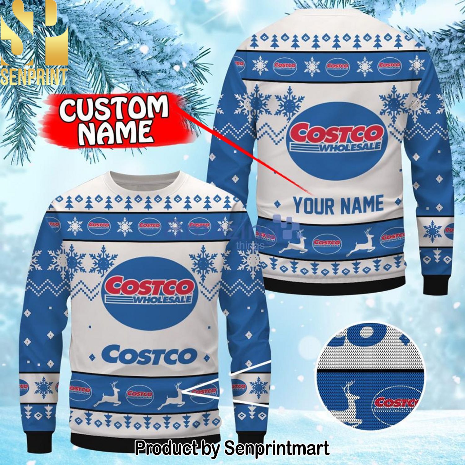 Costco 3D Printed Ugly Christmas Sweater