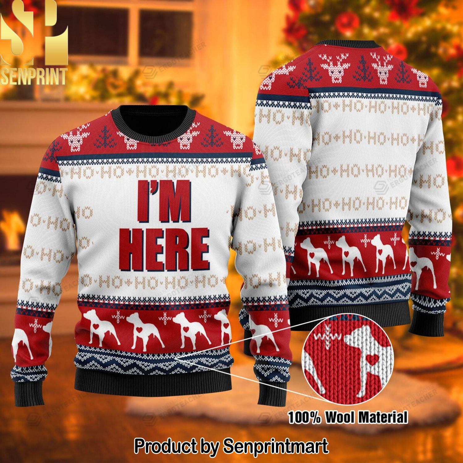 Coupleed Material Ugly Christmas Holiday Sweater