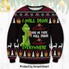 Crown Royal Grinch Christmas Ugly Wool Knitted Sweater
