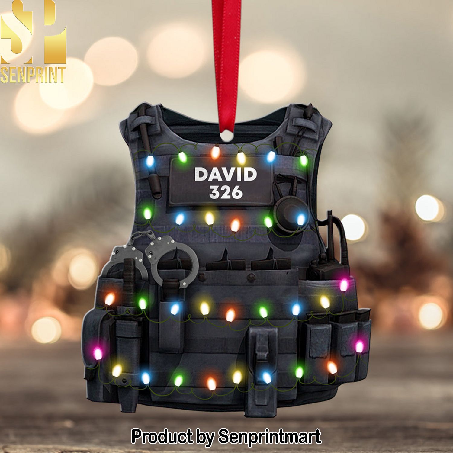 Police Bulletproof Vest, Personalized Ornament, Christmas Gift For Police Officers