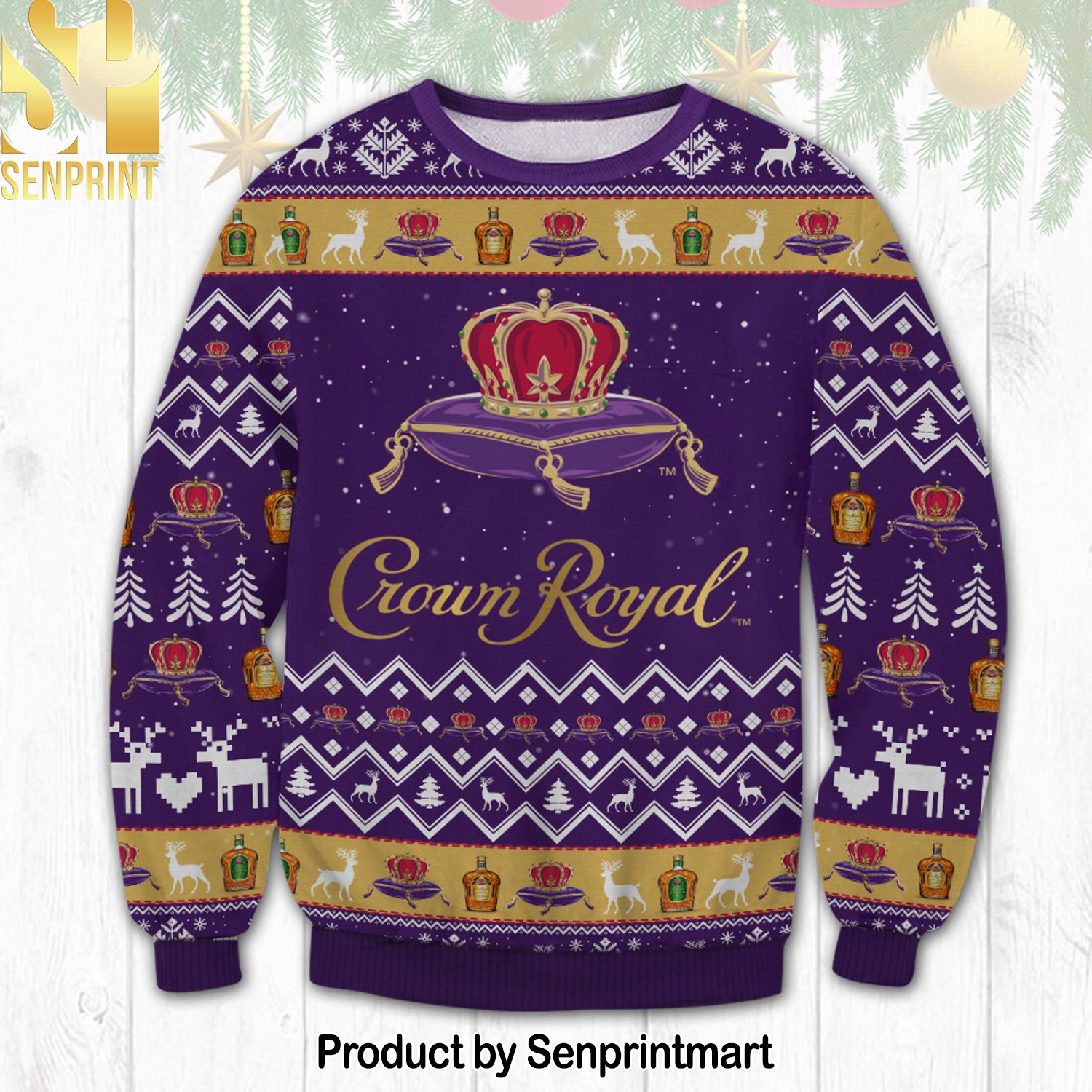 Crown Royal Ugly Christmas Wool Knitted Sweater