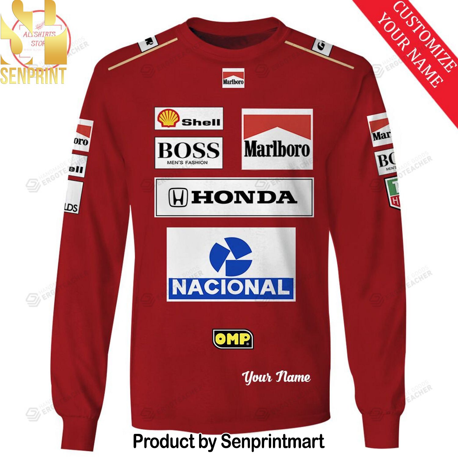 Custom Nacional Marlboro Honda F1 racing Ugly Christmas Sweater