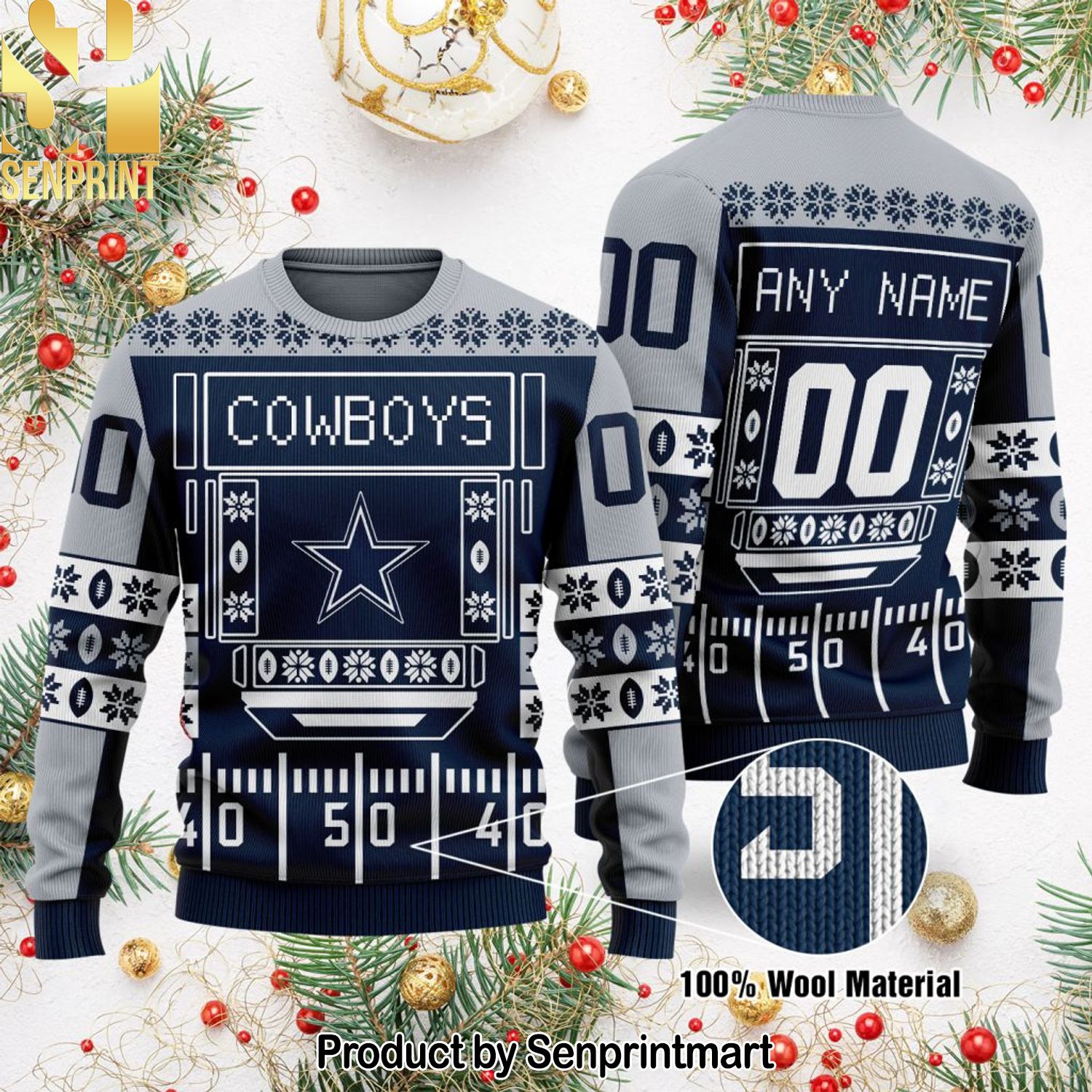 Dallas Cowboys NFL Christmas Ugly Wool Knitted Sweater