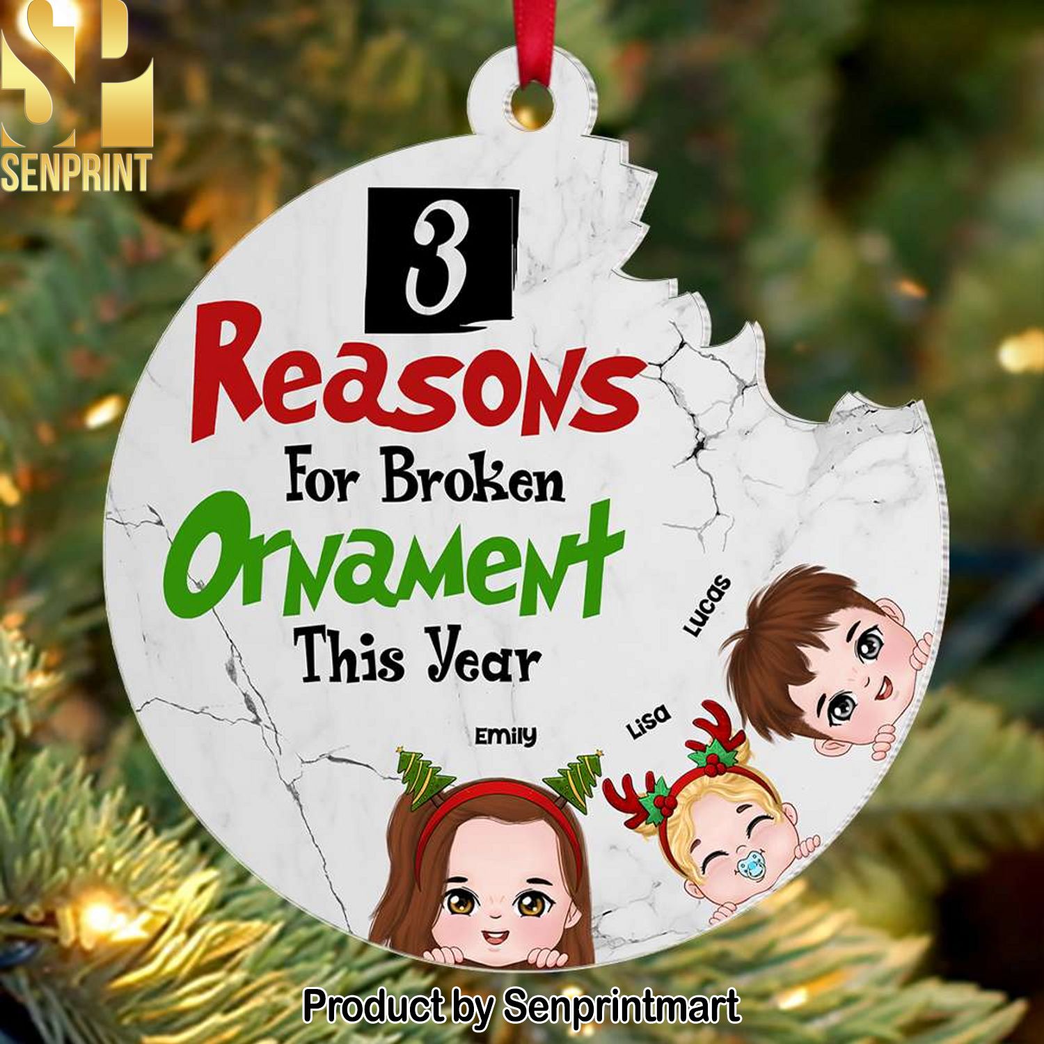 Reasons For Broken Ornament This Year, Gift For Family, Personalized Acrylic Ornament, Kids Ornament, Christmas Gift