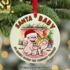 Santa Family Christmas Gifts Personalized Wood Ornament