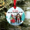 Steal A Kiss Medallion Acrylic Ornament, Kissing Couple Gifts