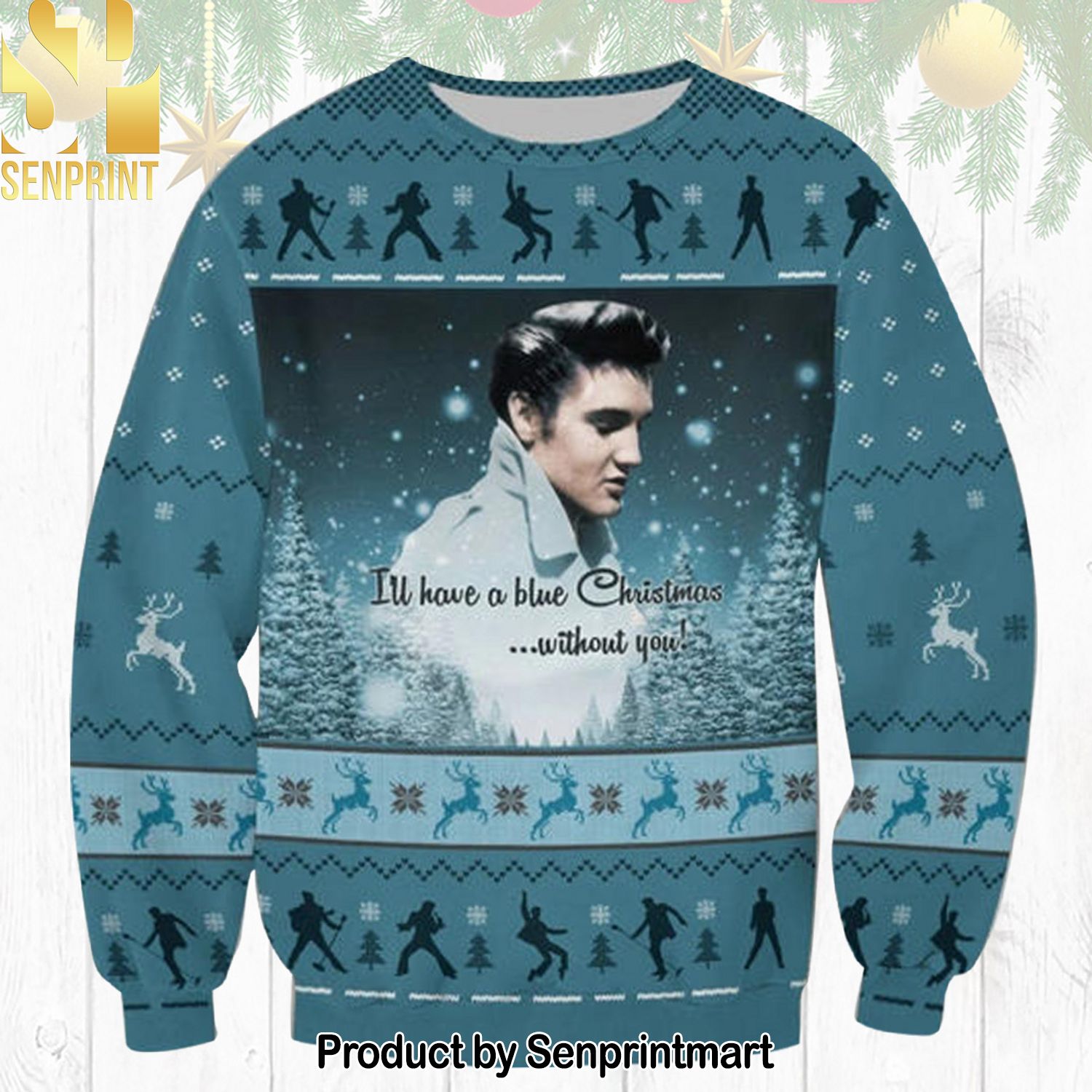 Elvis Presley For Christmas Gifts Ugly Christmas Wool Knitted Sweater