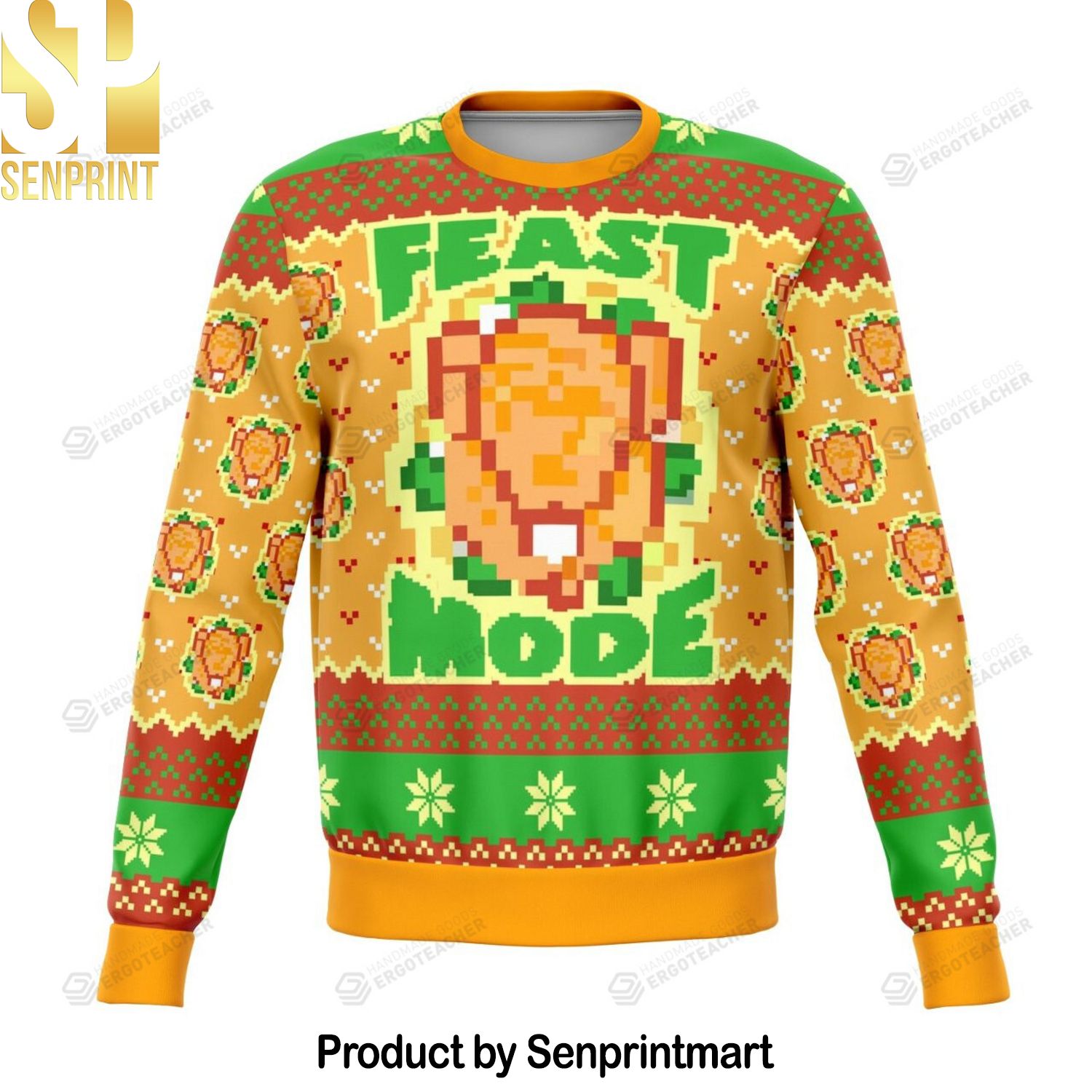 Feast Mode Dank Knitting Pattern 3D Print Ugly Sweater